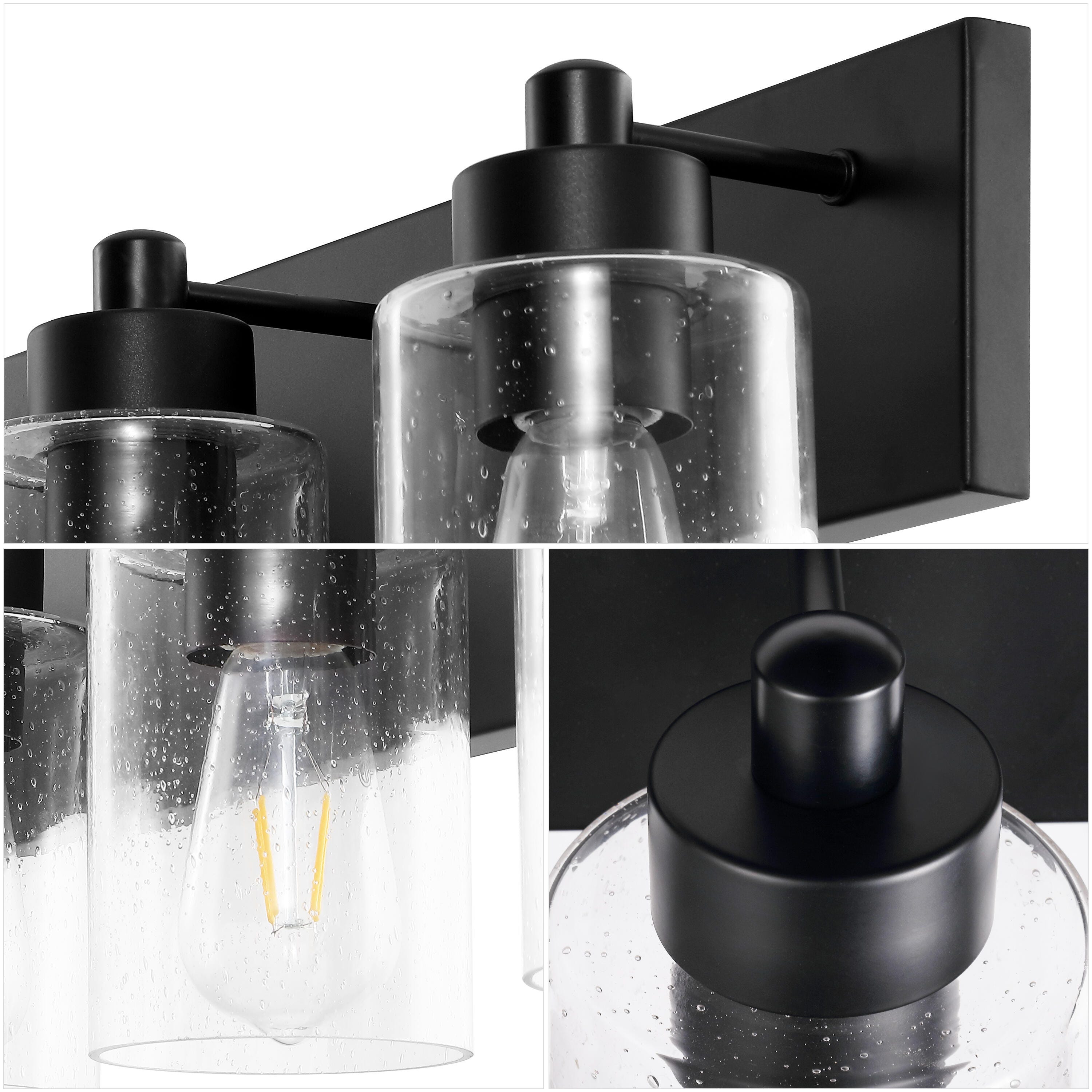 JONATHAN Y Irving 5-Light Scone, Black/Clear, large