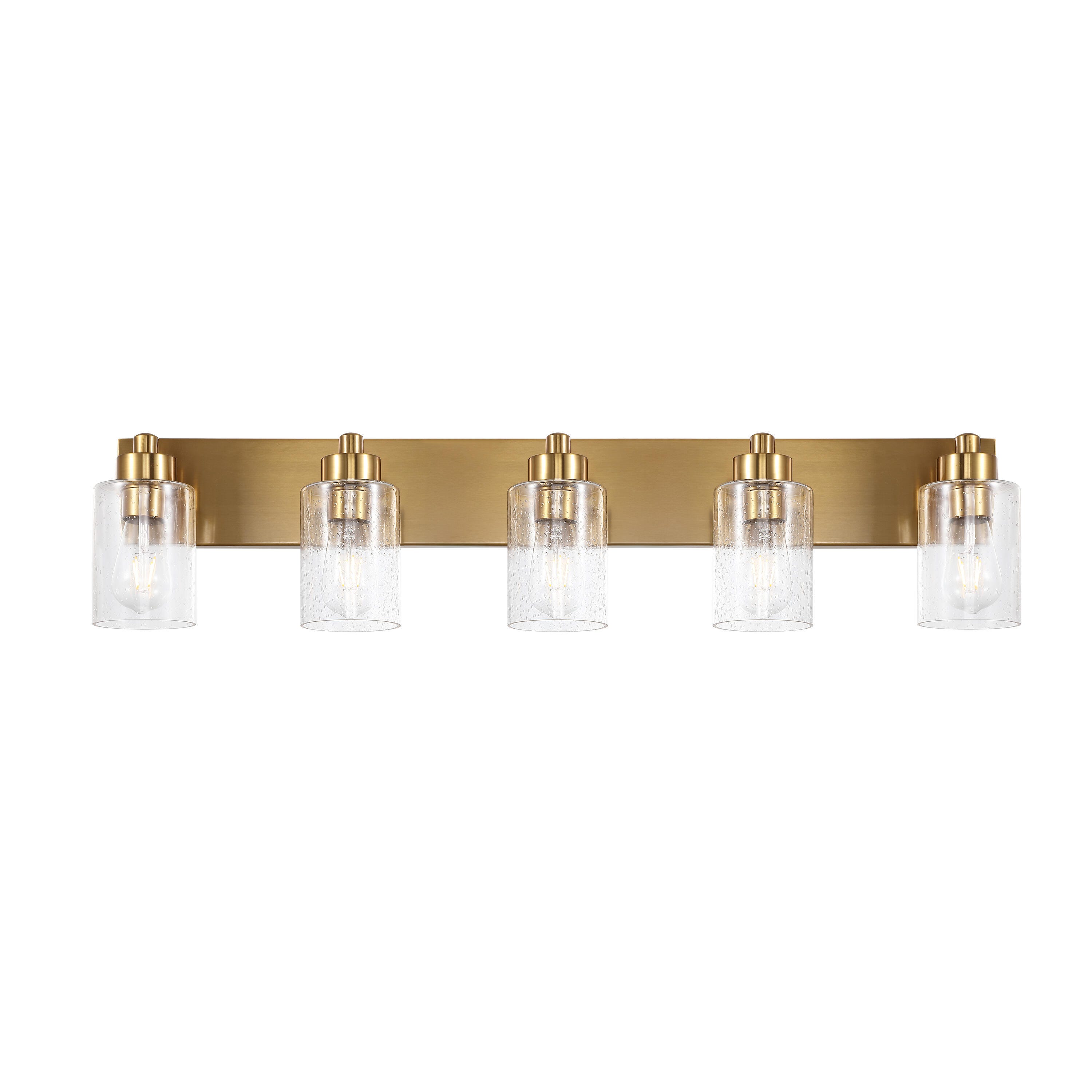 JONATHAN Y Irving 5-Light Scone, Brass Gold/Clear, large