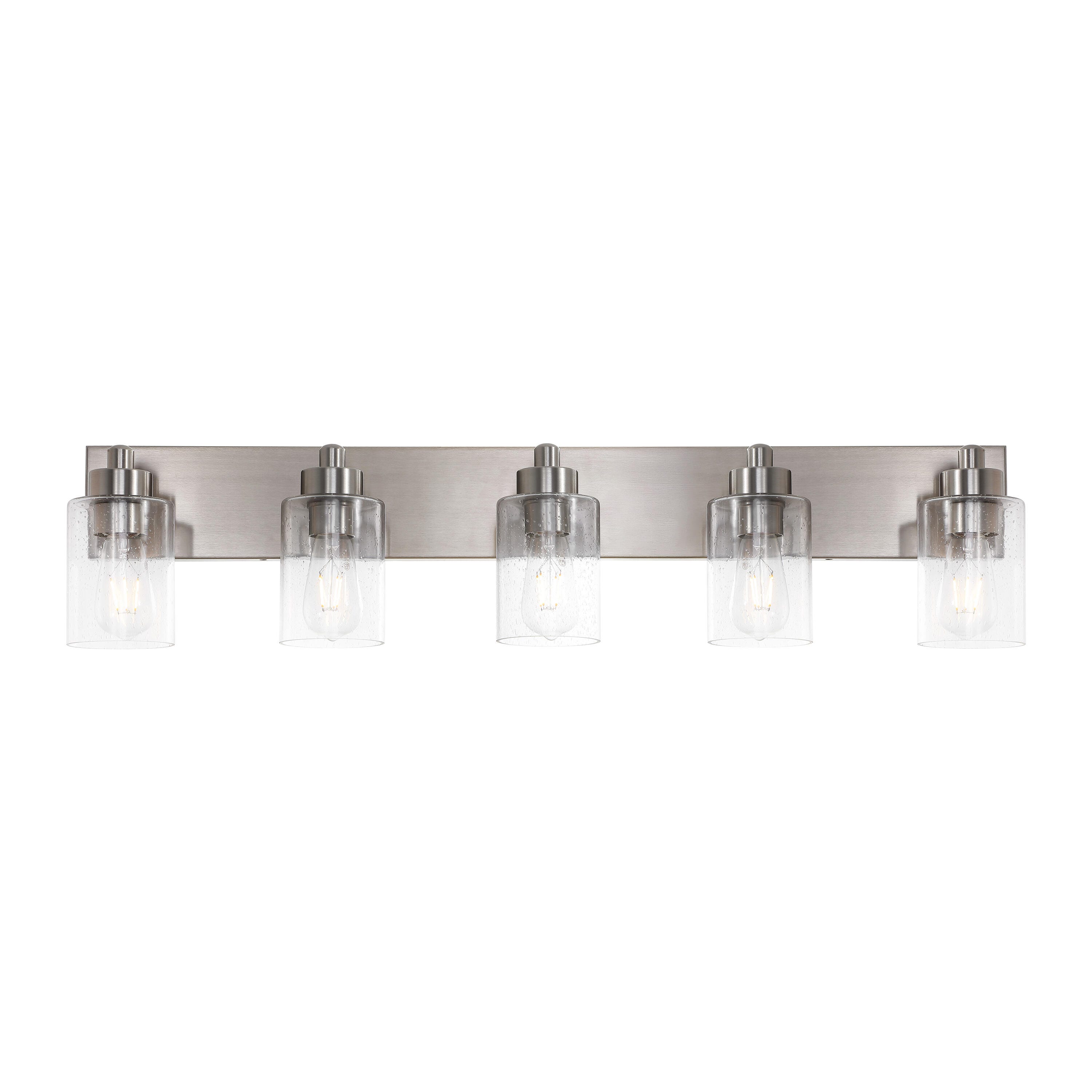 JONATHAN Y Irving 5-Light Scone, Nickel/Clear, large