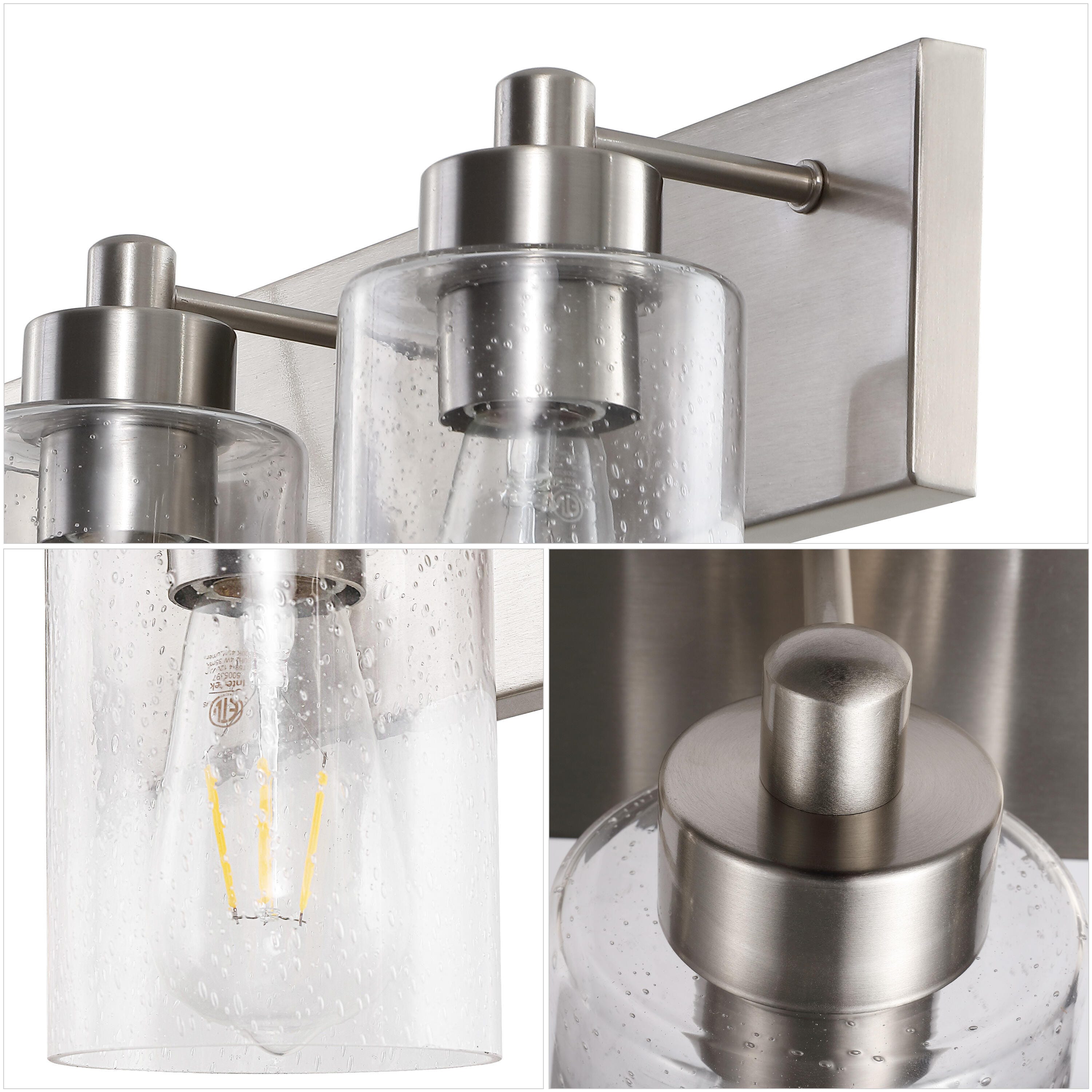 JONATHAN Y Irving 5-Light Scone, Nickel/Clear, large