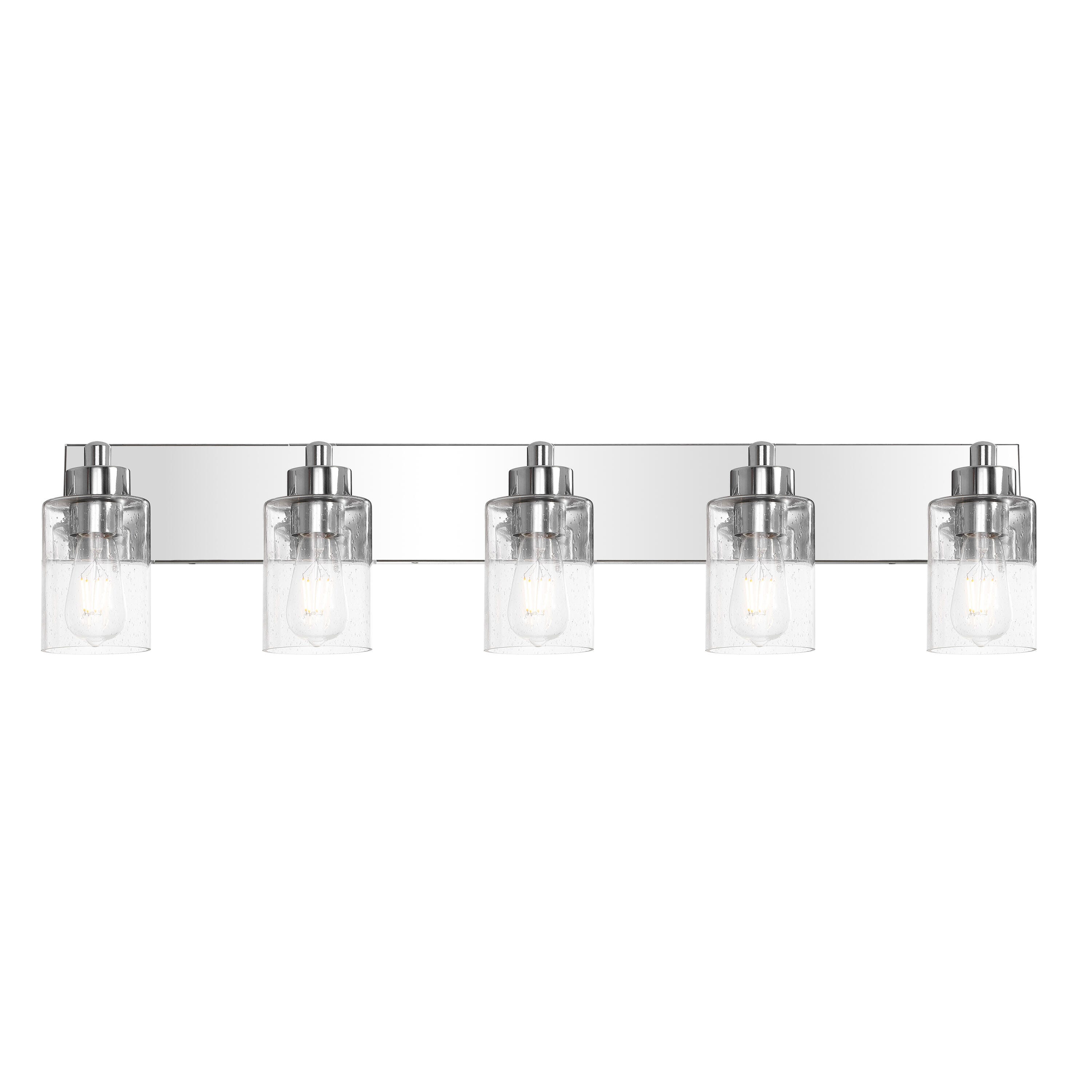 JONATHAN Y Irving 5-Light Scone, Chrome/Clear, large
