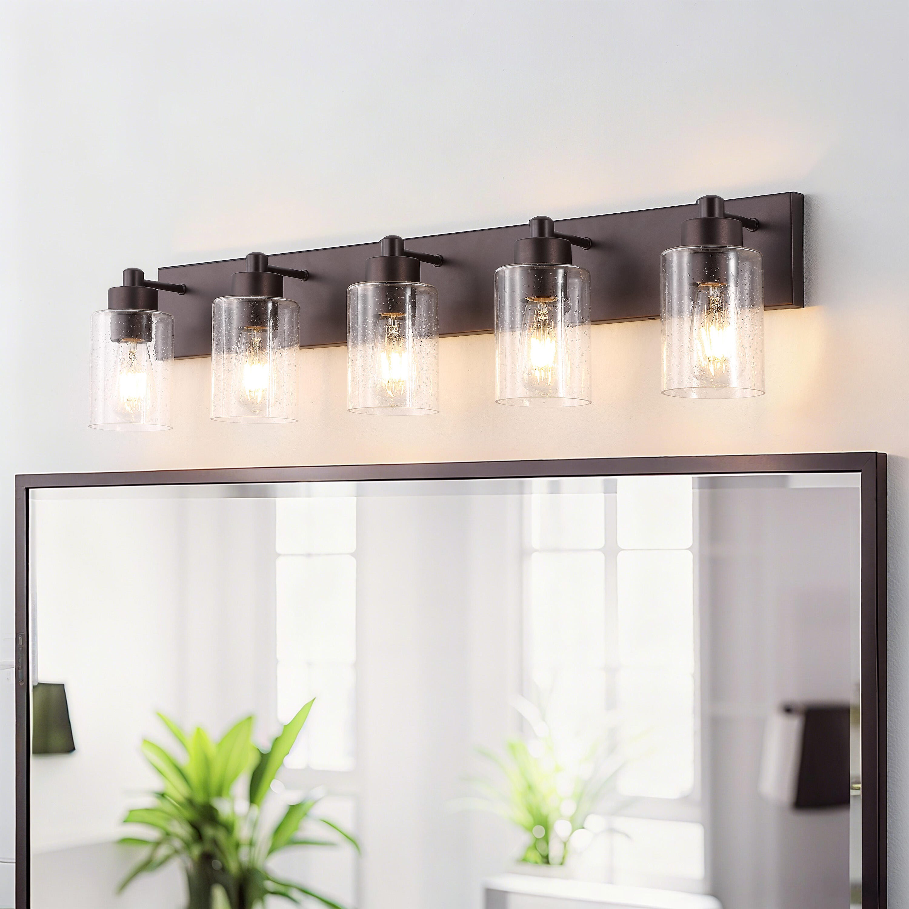 JONATHAN Y Irving 5-Light Scone, Oil Rubbed Bronze/Clear, rollover