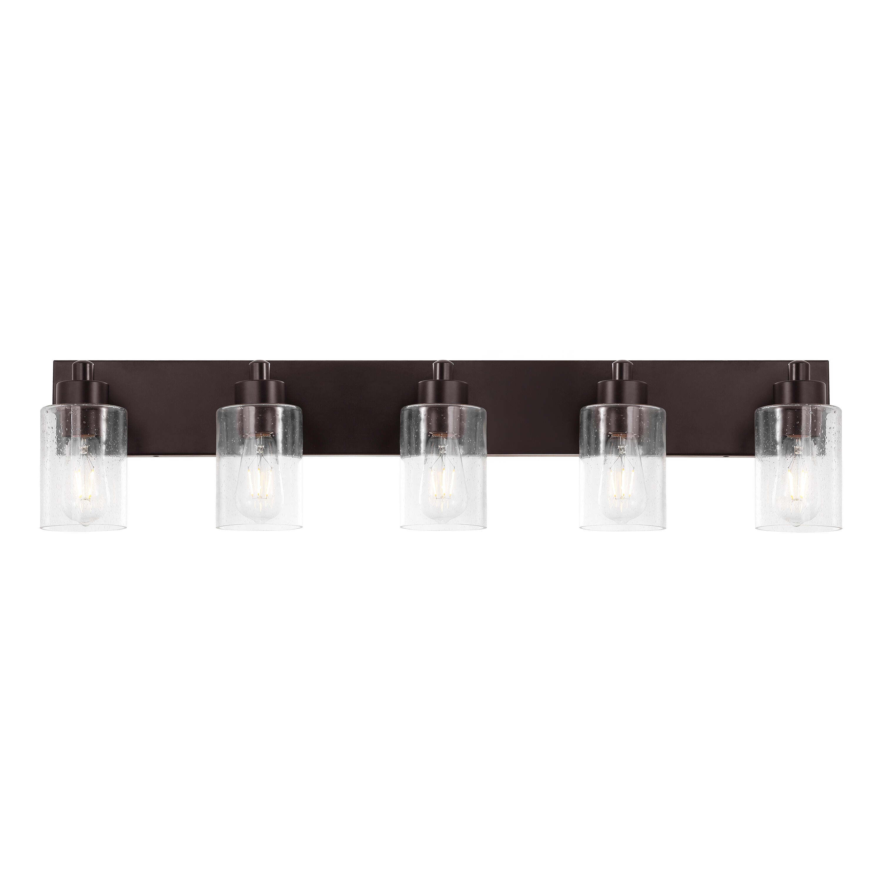 JONATHAN Y Irving 5-Light Scone, Oil Rubbed Bronze/Clear, large