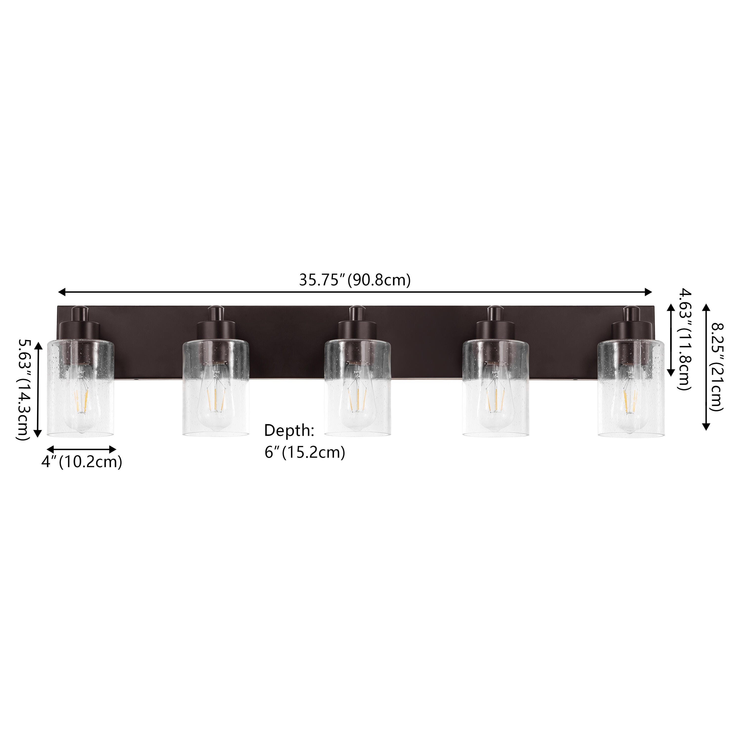 JONATHAN Y Irving 5-Light Scone, Oil Rubbed Bronze/Clear, large