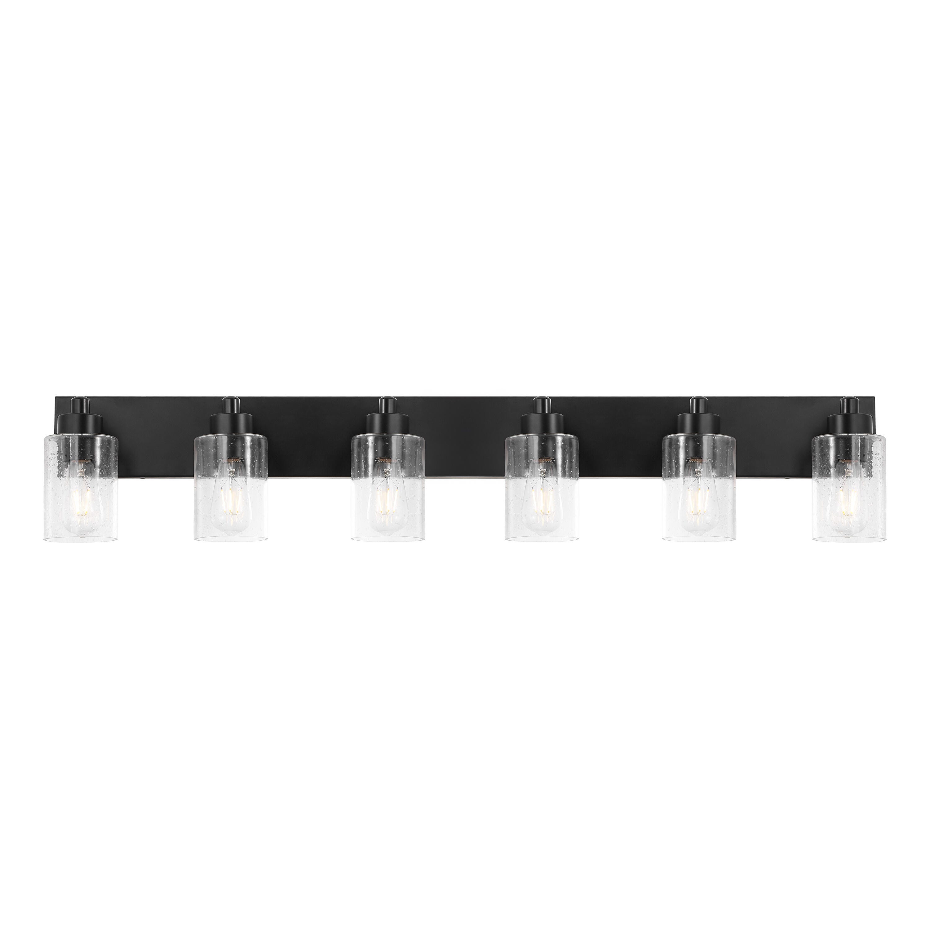 JONATHAN Y Irving 6-Light Scone, Black/Clear, large
