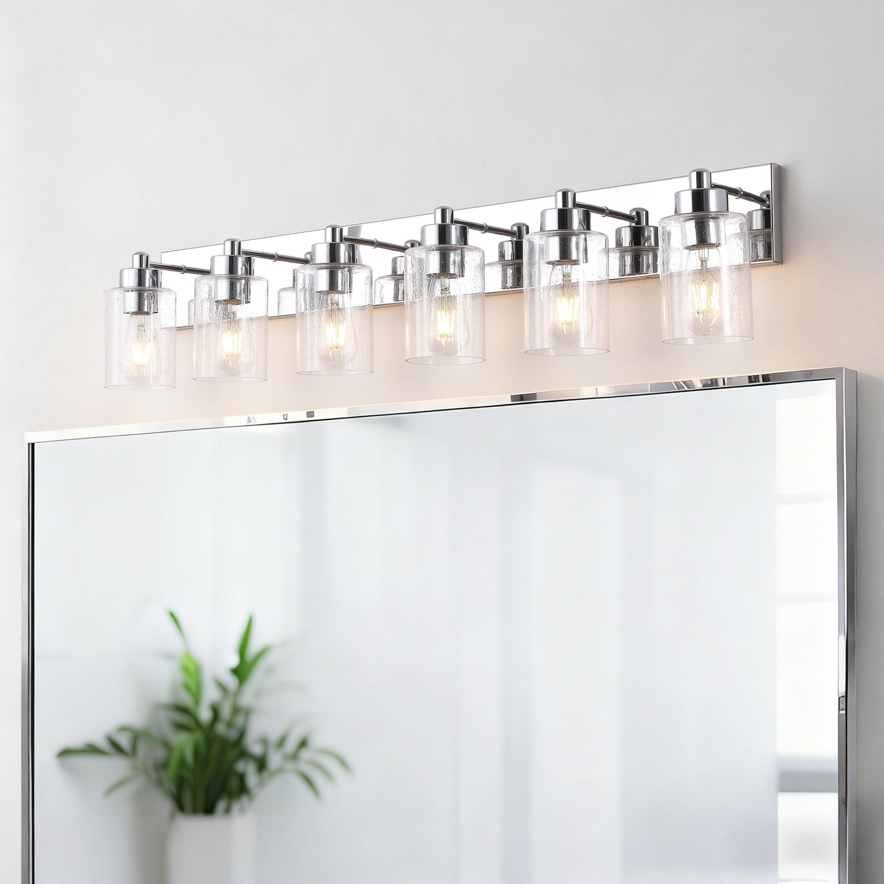 JONATHAN Y Irving 6-Light Scone, Chrome/Clear, rollover