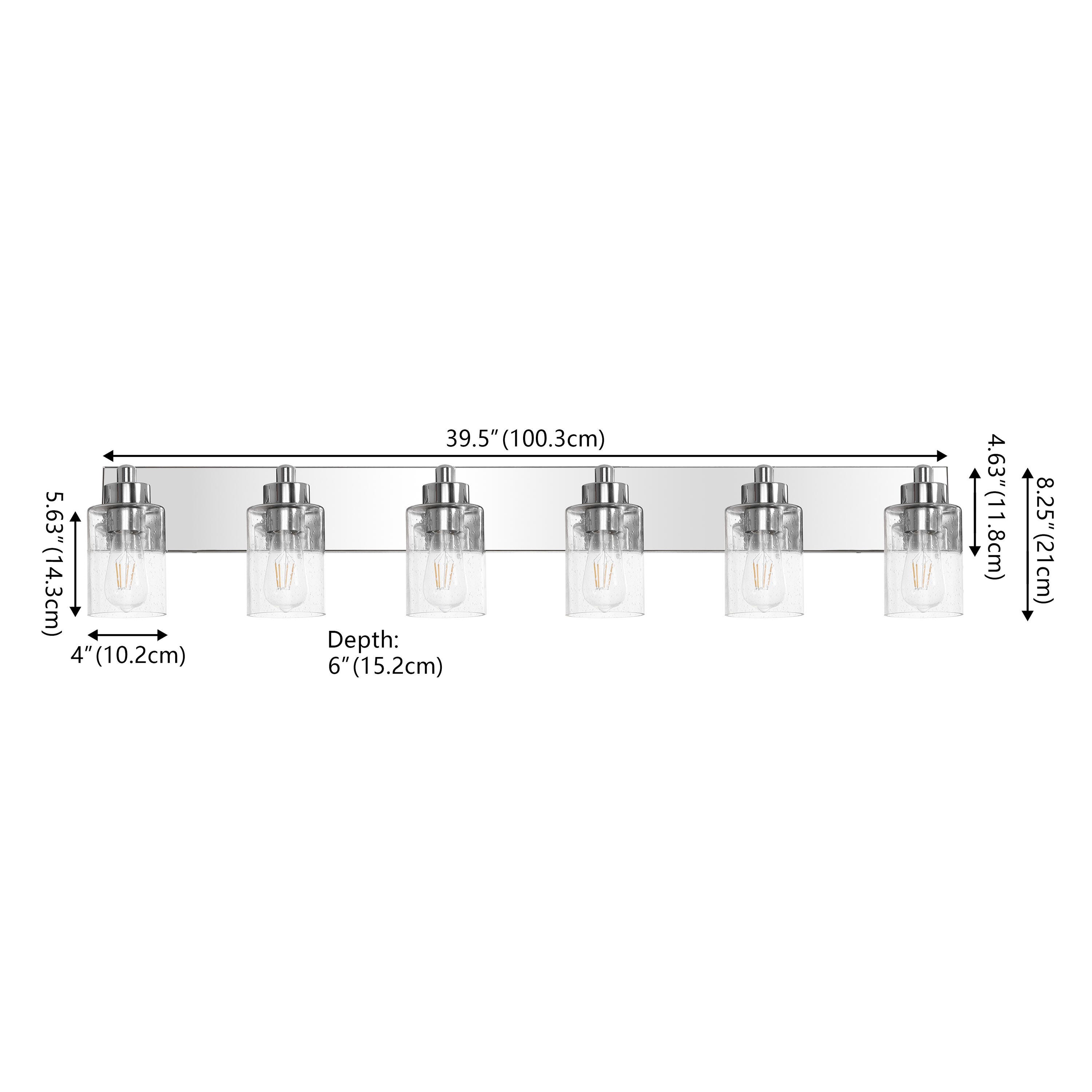 JONATHAN Y Irving 6-Light Scone, Chrome/Clear, large