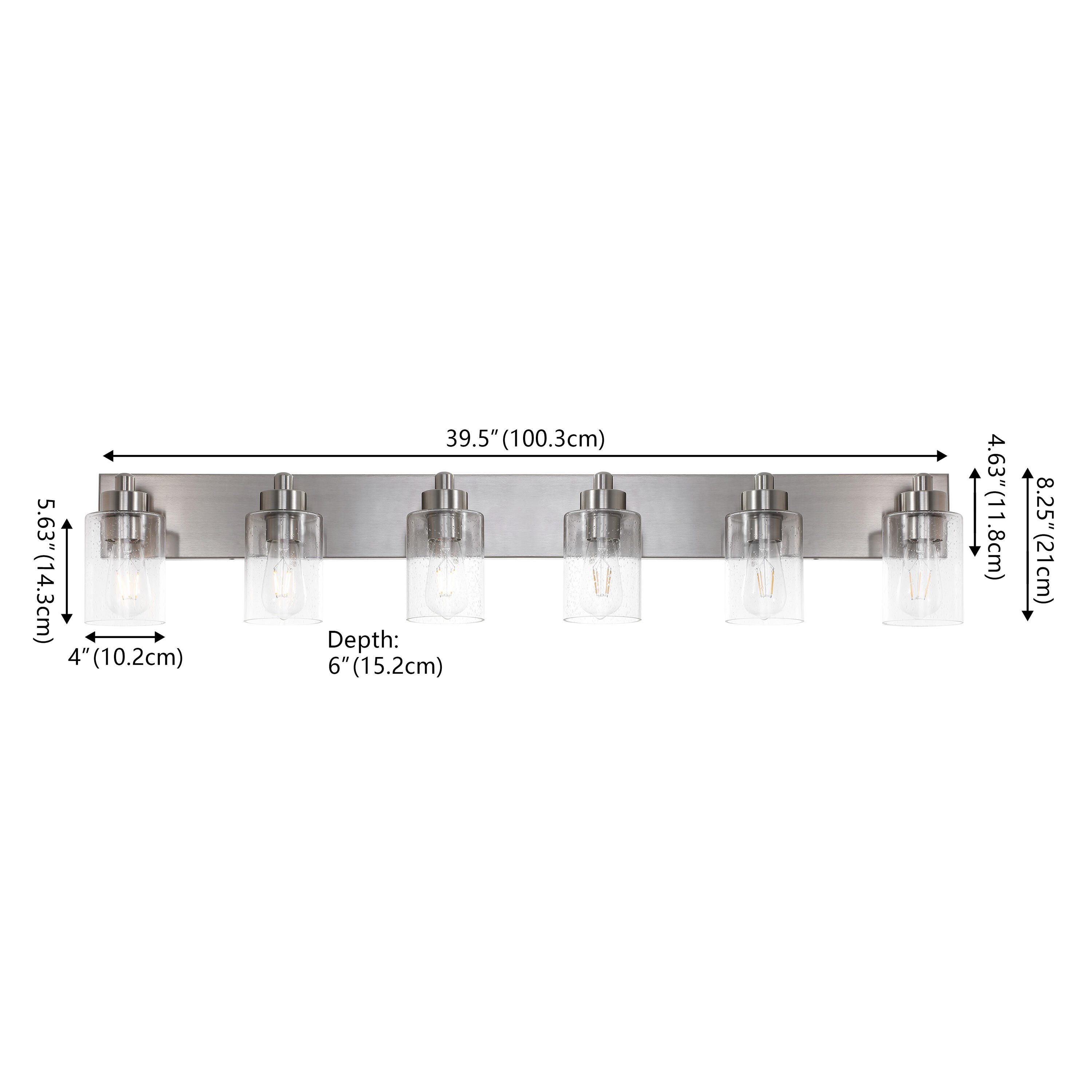 JONATHAN Y Irving 6-Light Scone, Nickel/Clear, large