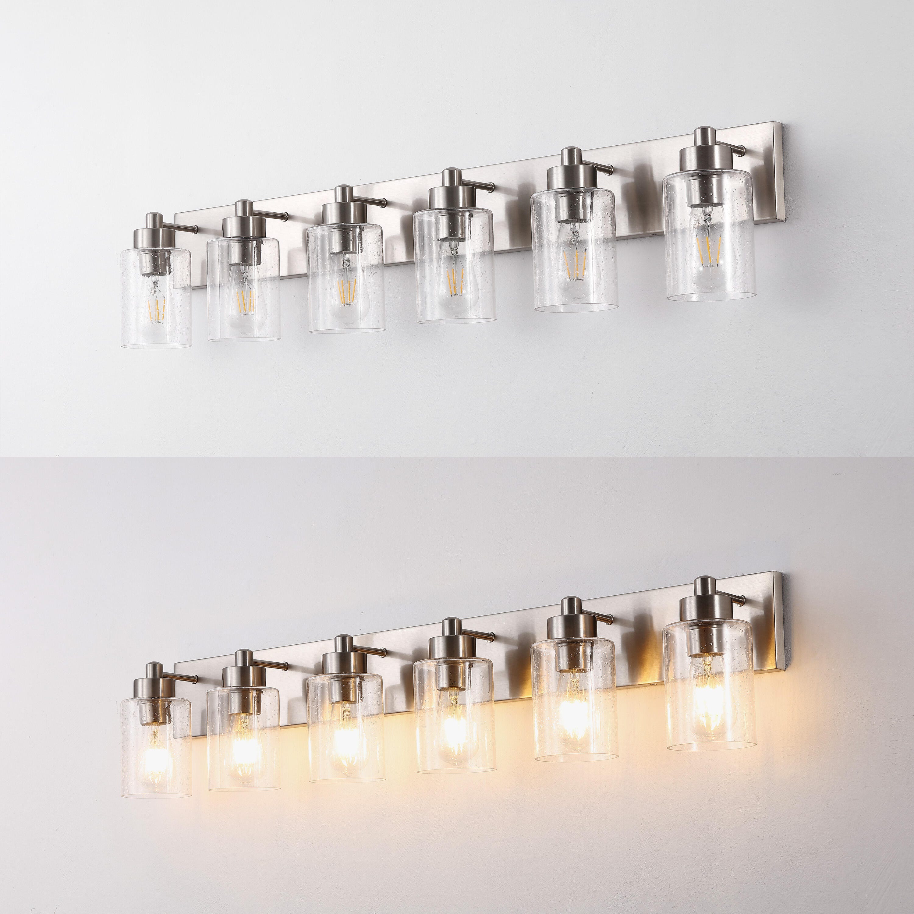 JONATHAN Y Irving 6-Light Scone, Nickel/Clear, large