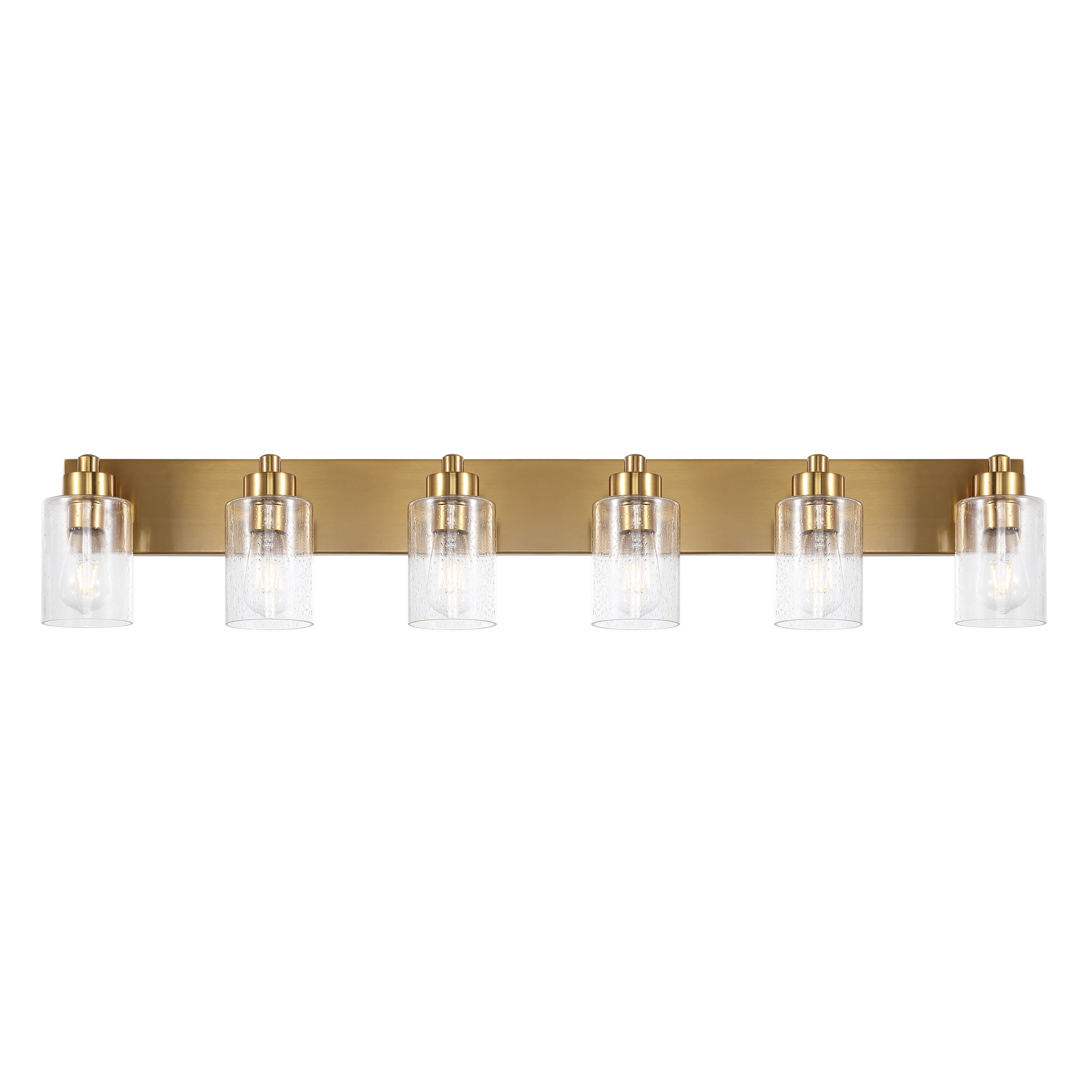 JONATHAN Y Irving 6-Light Scone, Brass Gold/Clear, large