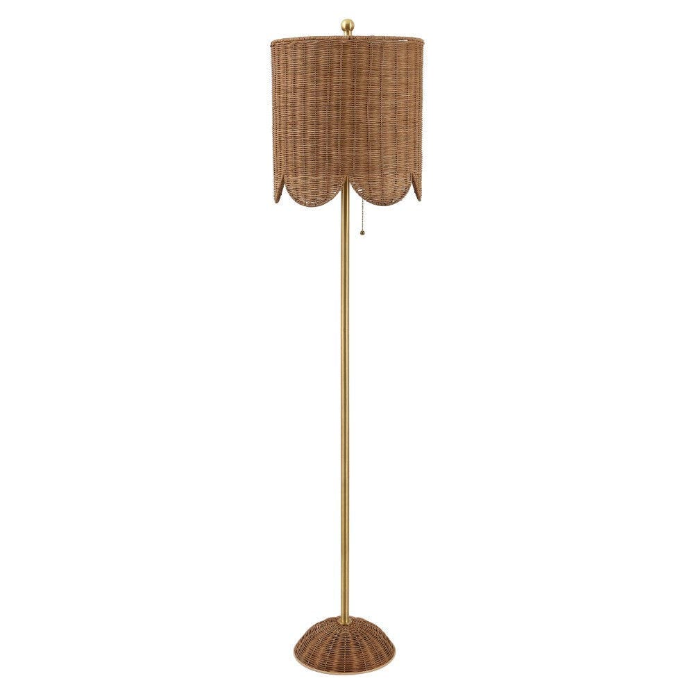 JONATHAN Y Joel Floor Lamp, Brown/Brass Gold, large