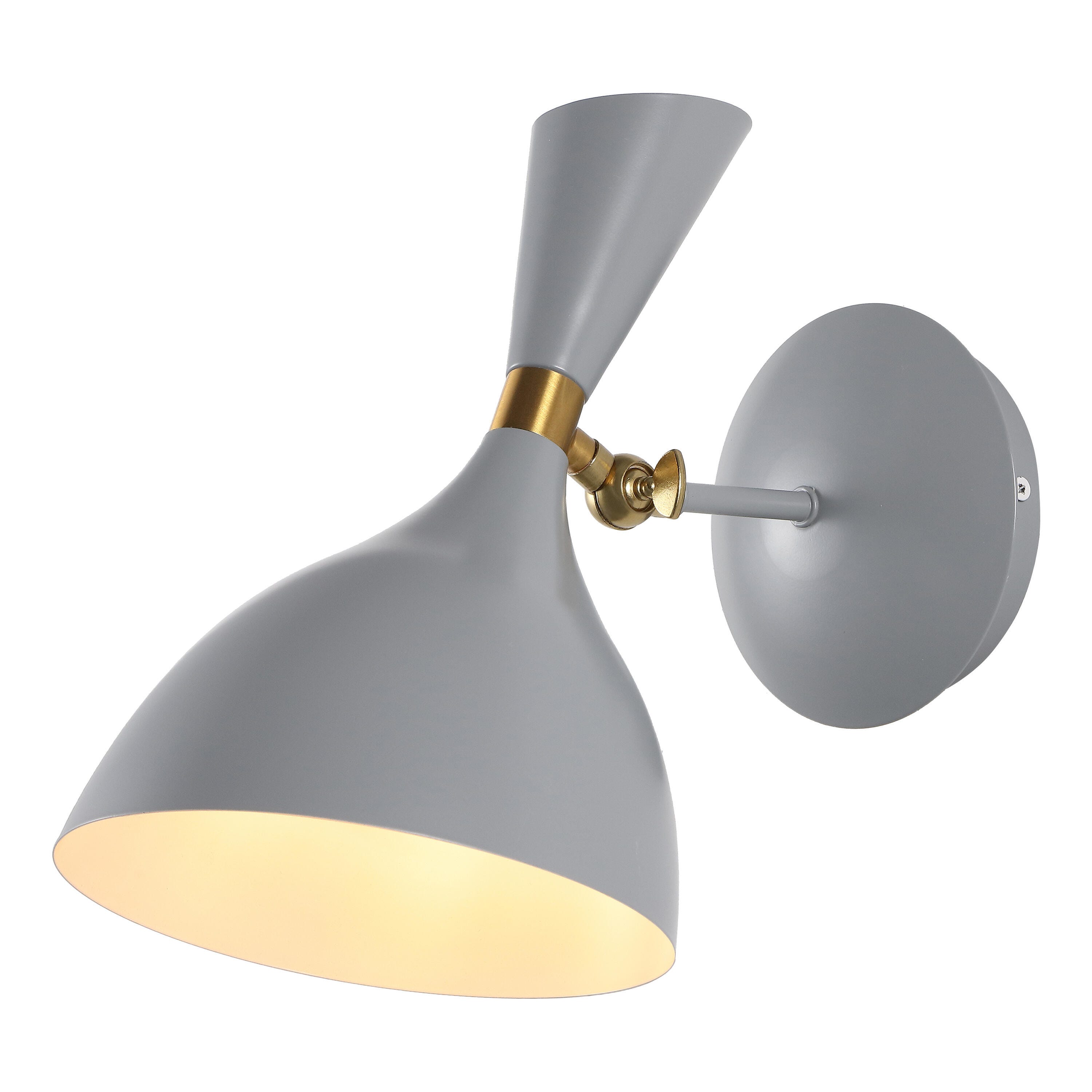 JONATHAN Y Josef Wall Sconce, Gray/Brass Gold, large