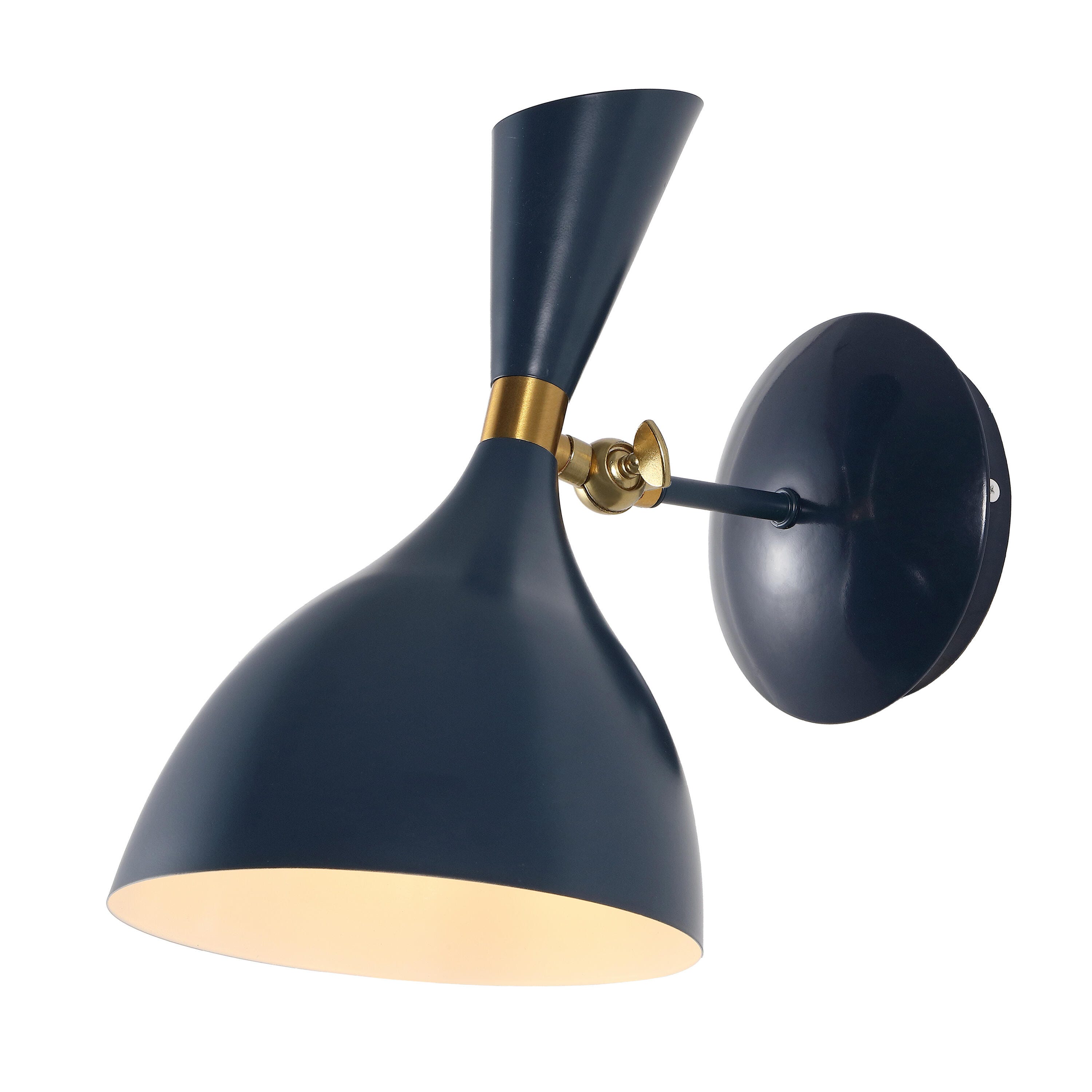 JONATHAN Y Josef Wall Sconce, Navy/Brass Gold, large
