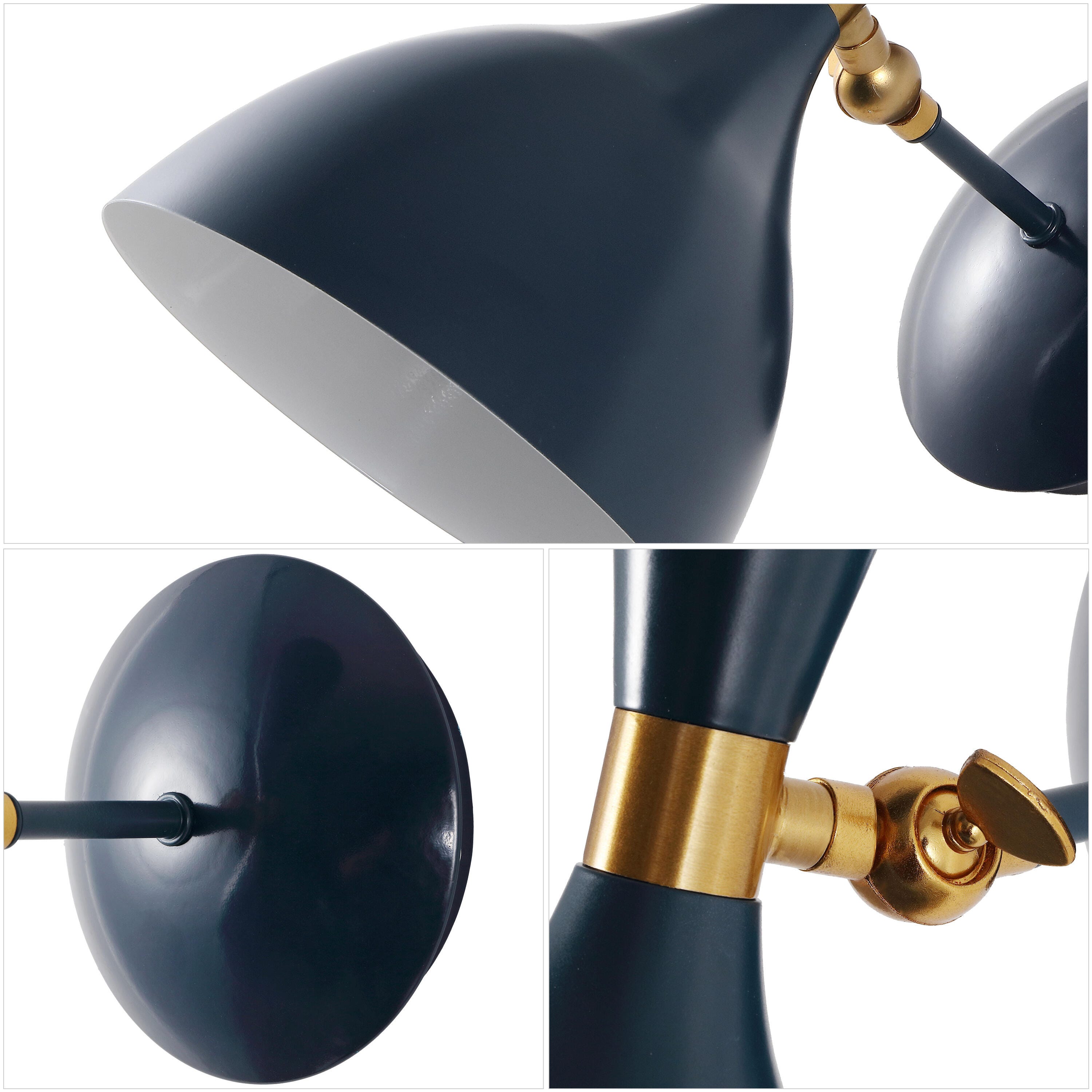 JONATHAN Y Josef Wall Sconce, Navy/Brass Gold, large