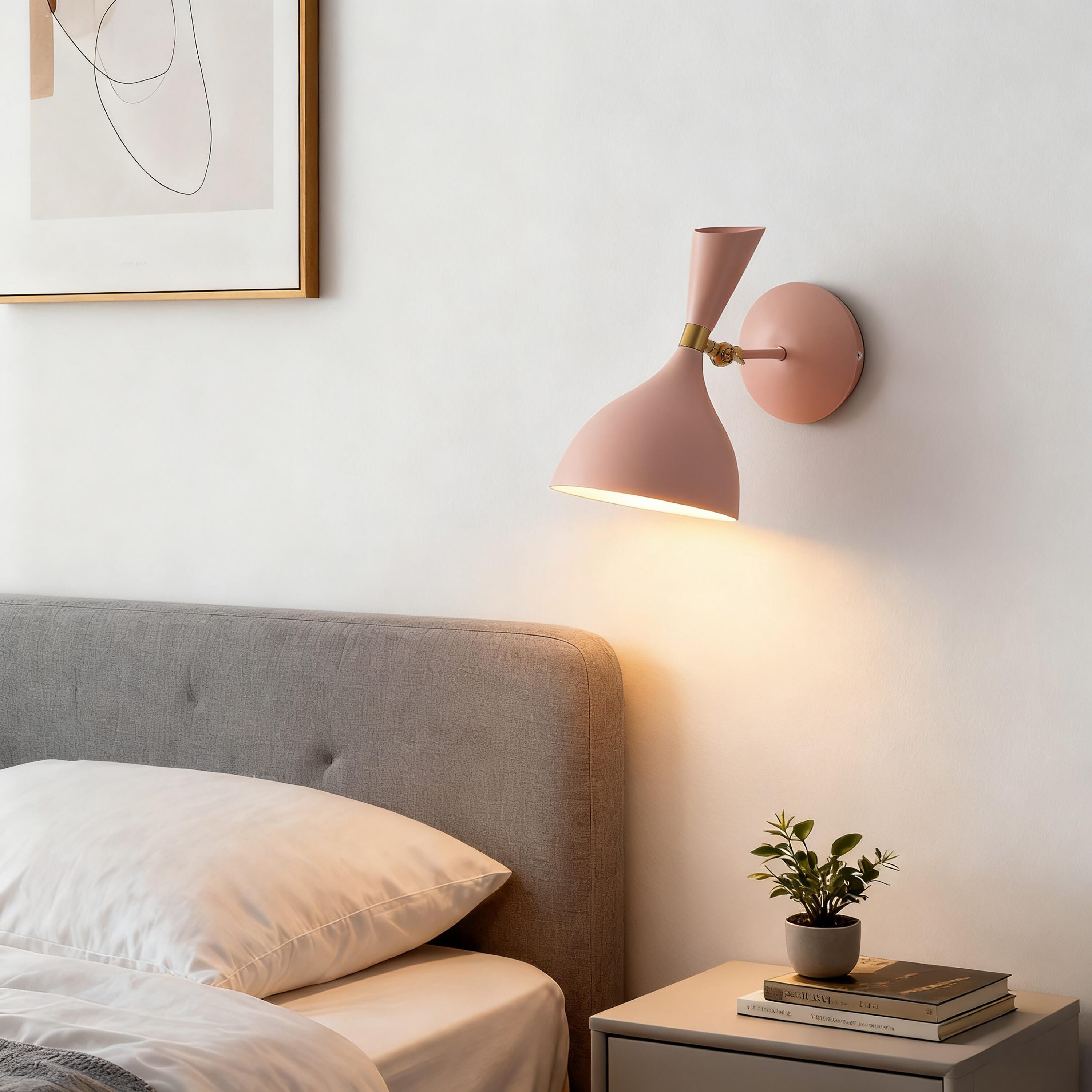 JONATHAN Y Josef Wall Sconce, Pink/Brass Gold, rollover