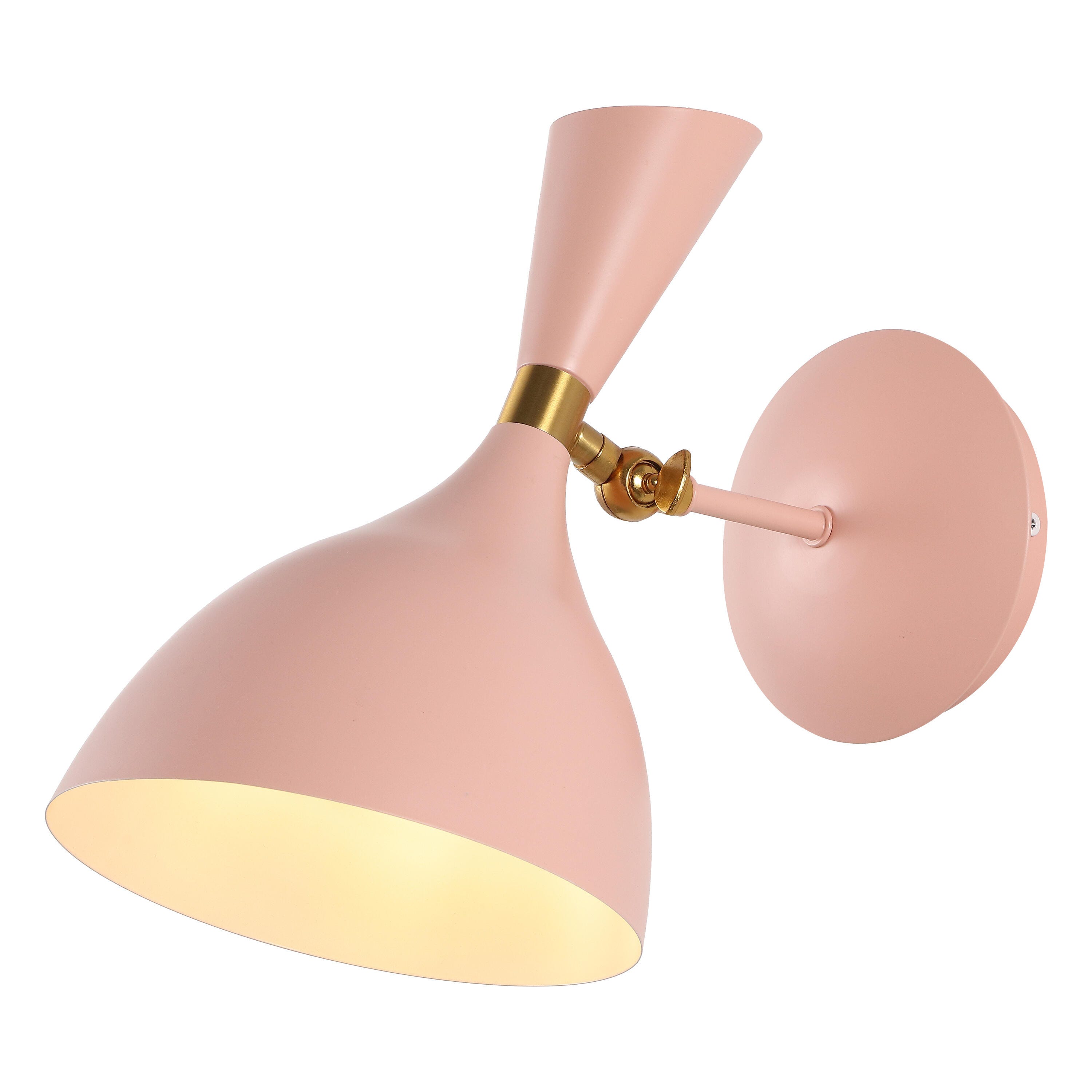 JONATHAN Y Josef Wall Sconce, Pink/Brass Gold, large