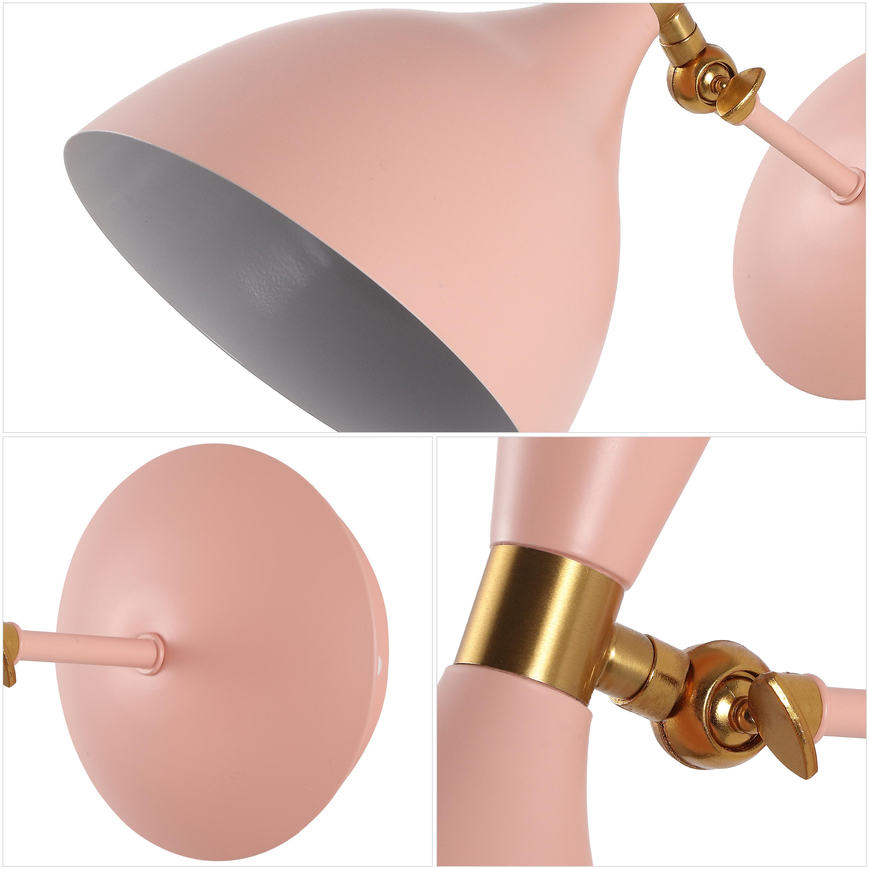 JONATHAN Y Josef Wall Sconce, Pink/Brass Gold, large
