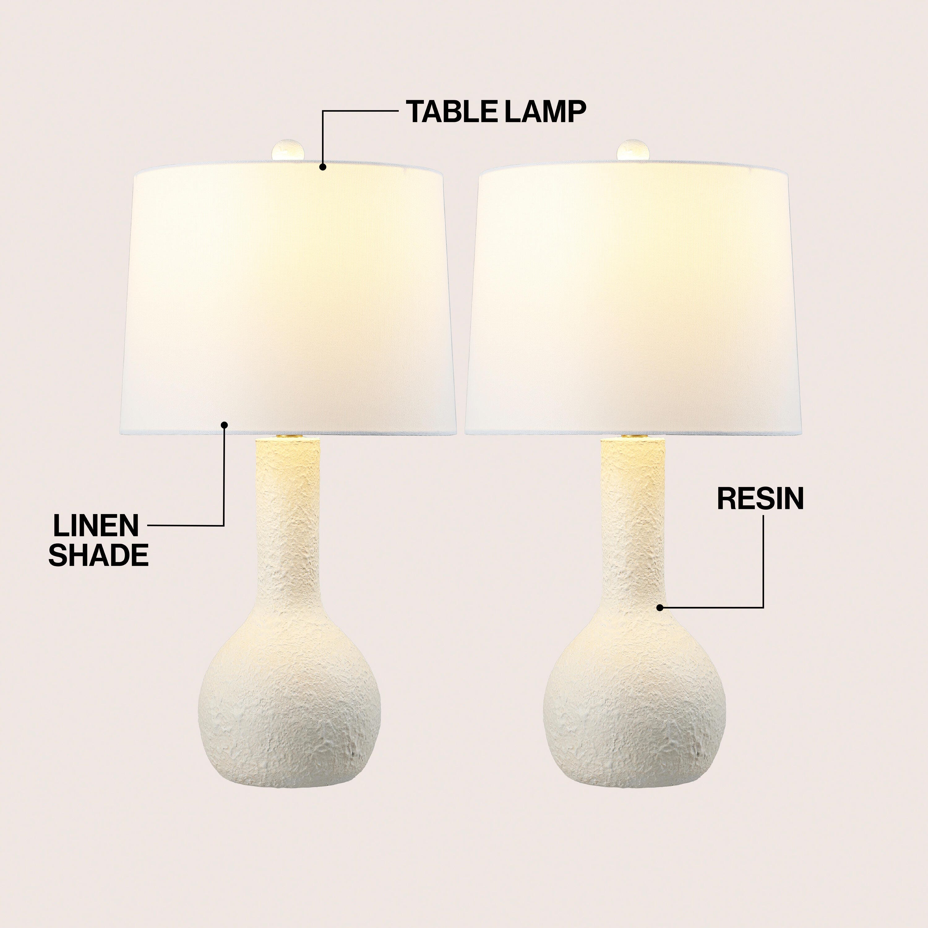 JONATHAN Y Katee Table Lamp (Set of 2), Antique White, large