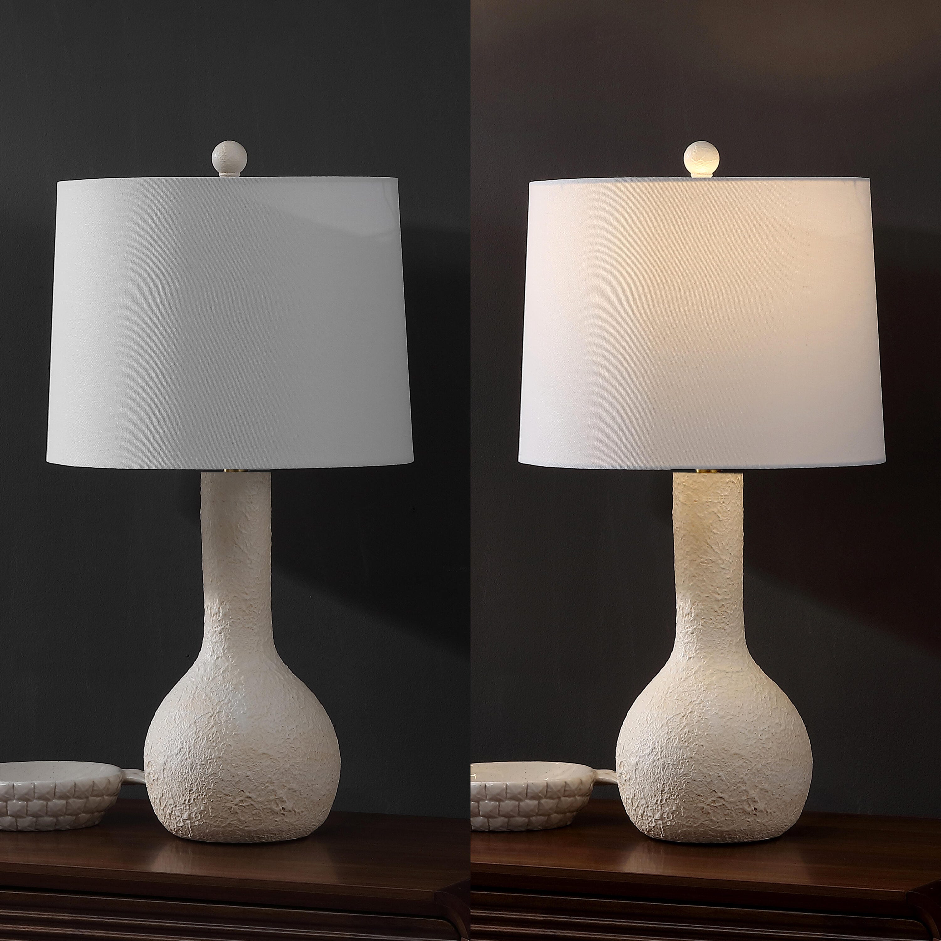 JONATHAN Y Katee Table Lamp (Set of 2), Antique White, large
