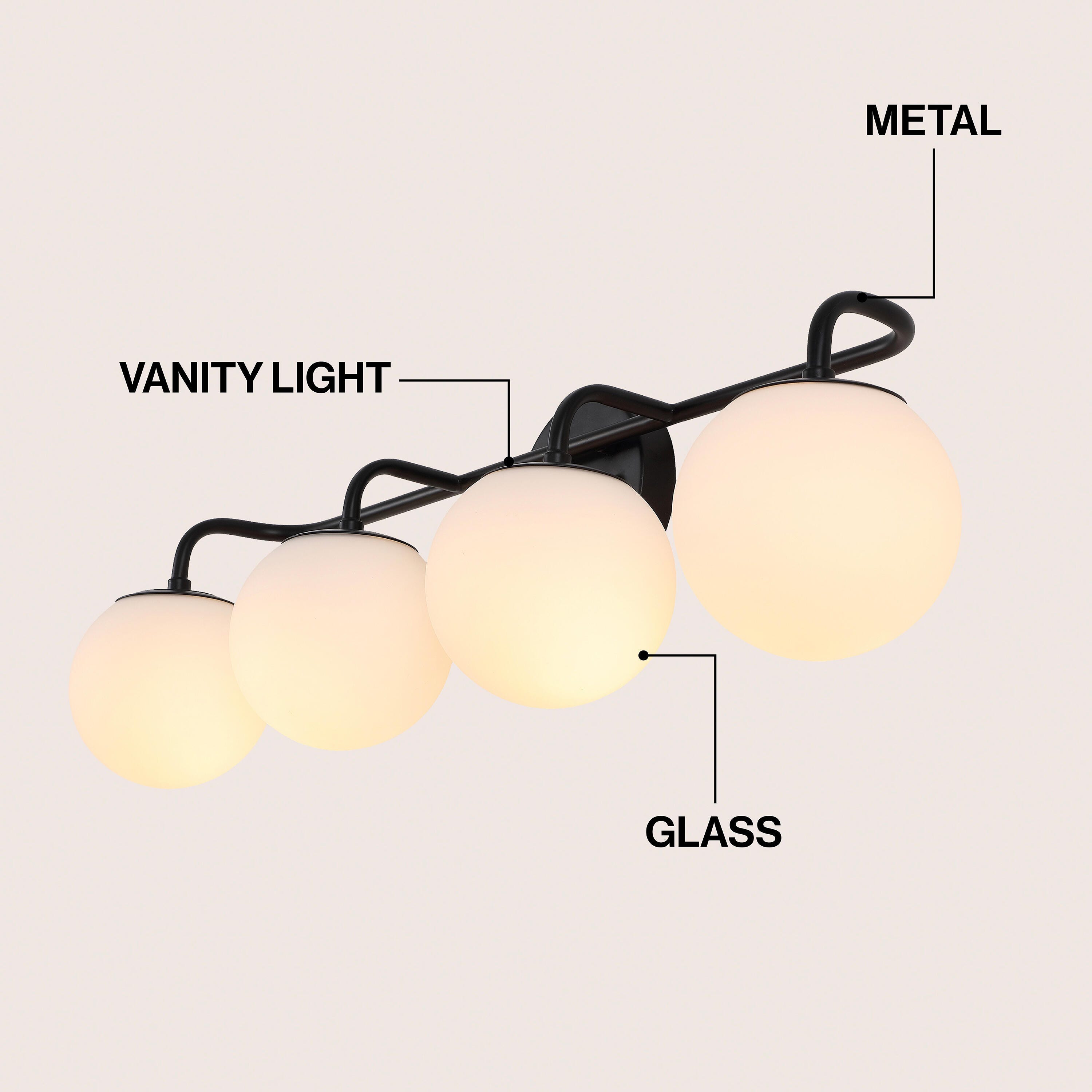 JONATHAN Y Louis Parisian 4-Light Scone, Black, large