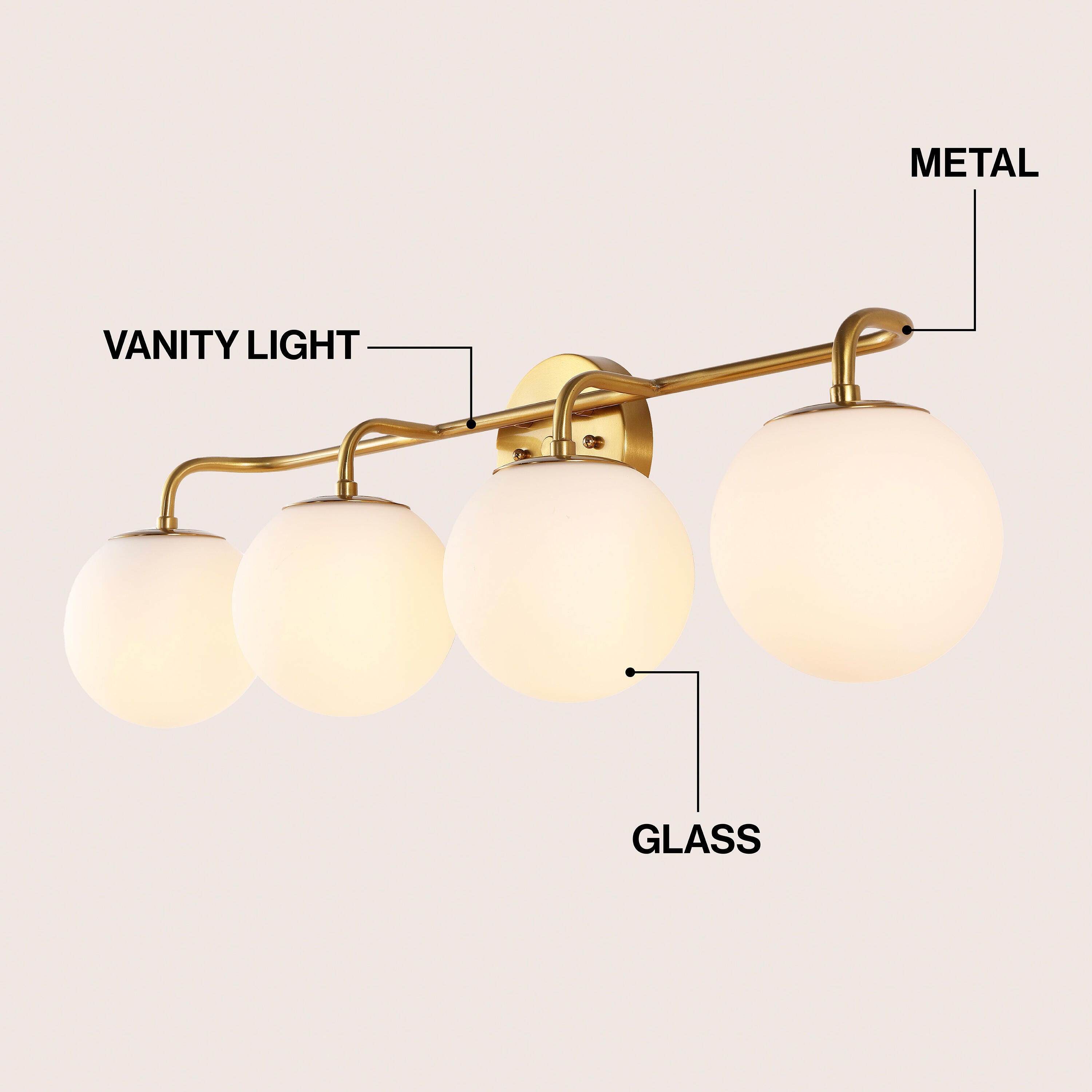 JONATHAN Y Louis Parisian 4-Light Scone, Gold, large