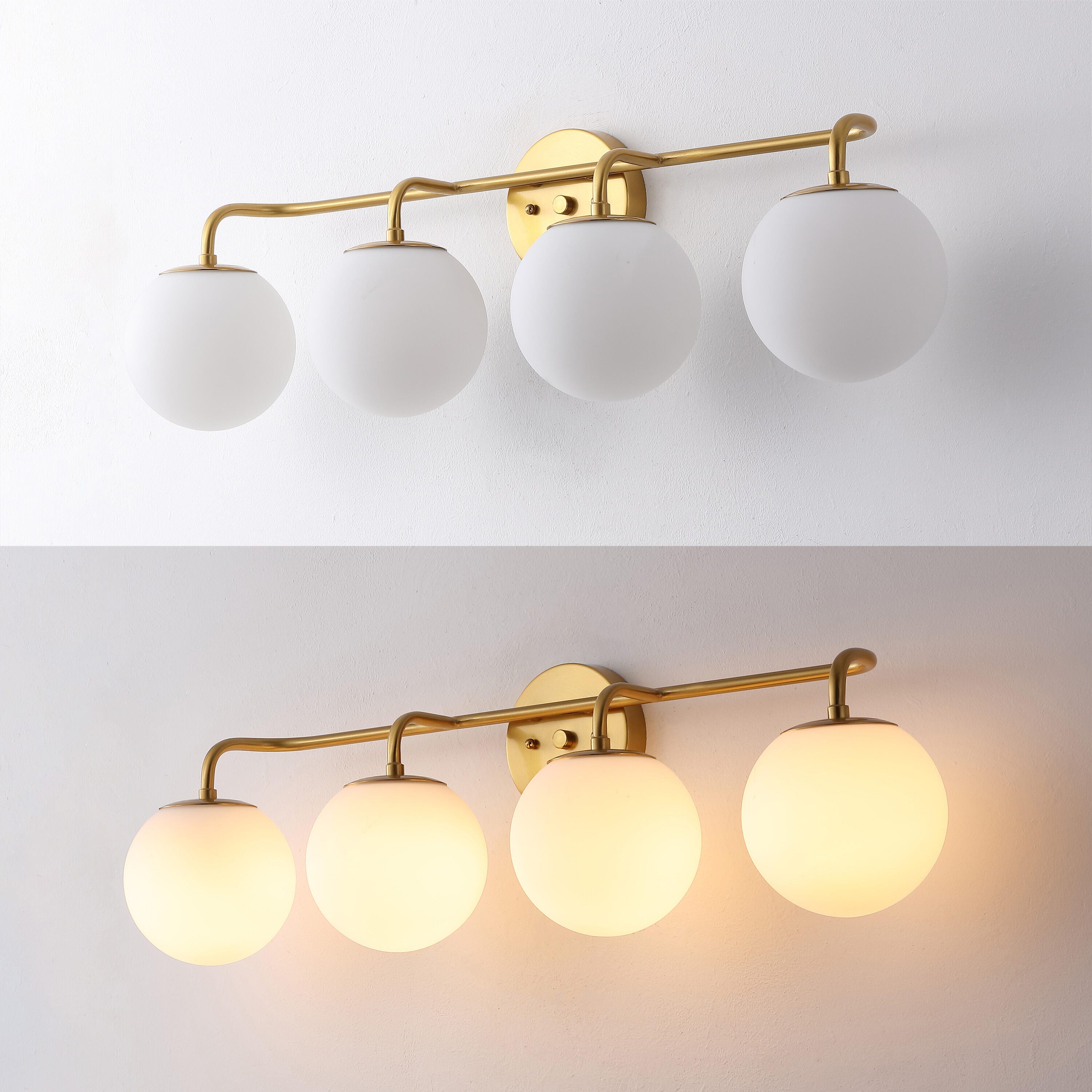 JONATHAN Y Louis Parisian 4-Light Scone, Gold, large