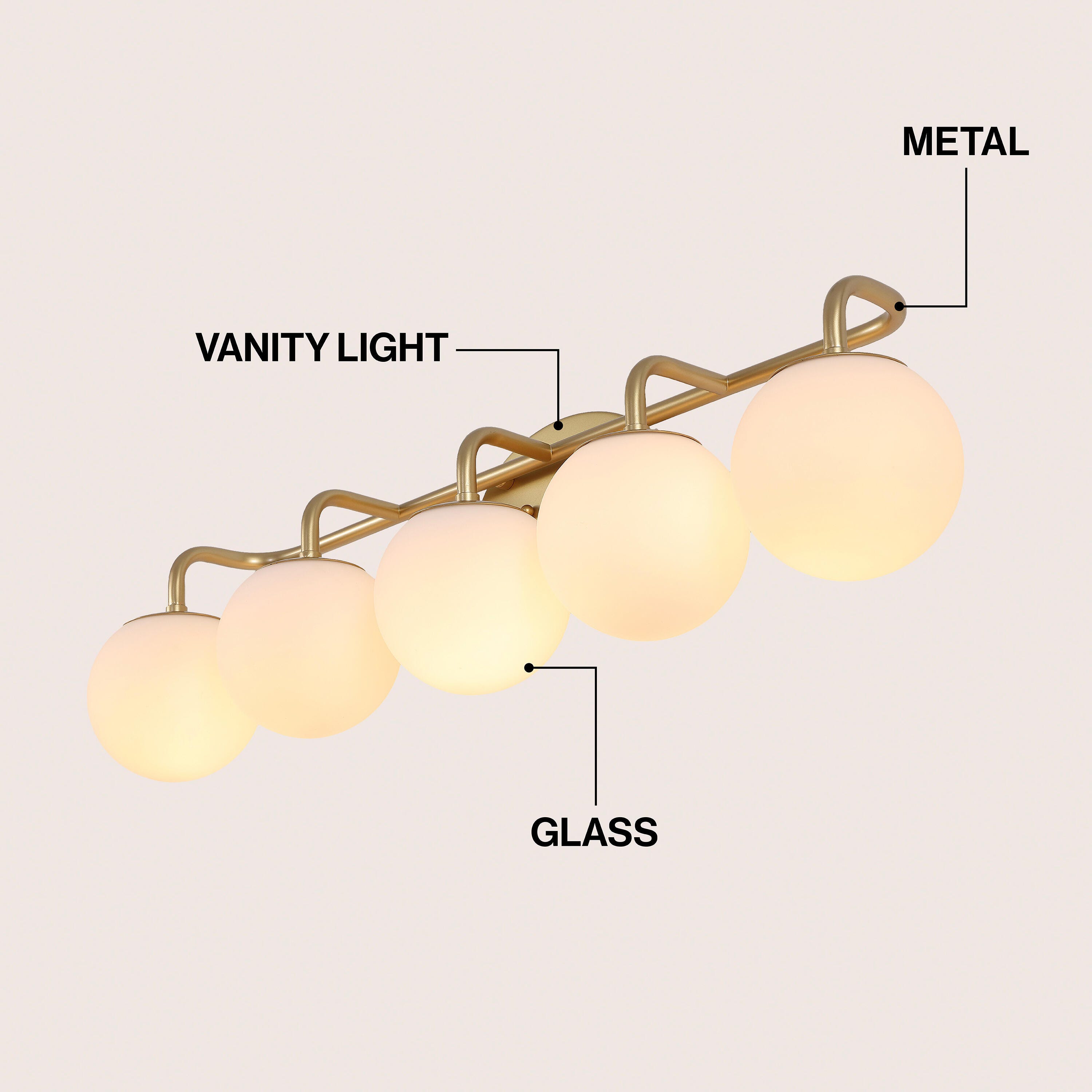 JONATHAN Y Louis Parisian 5-Light Scone, Gold, large