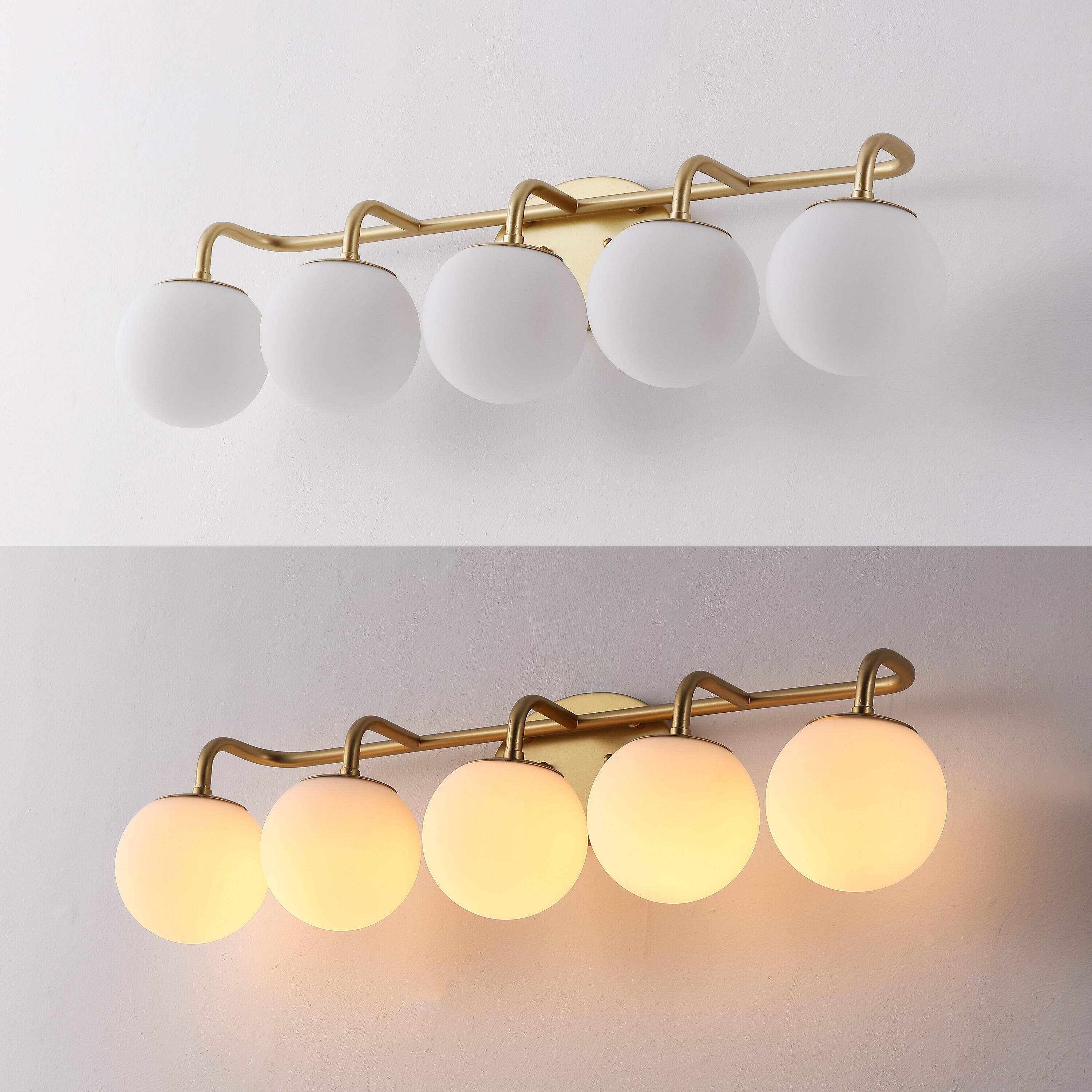 JONATHAN Y Louis Parisian 5-Light Scone, Gold, large