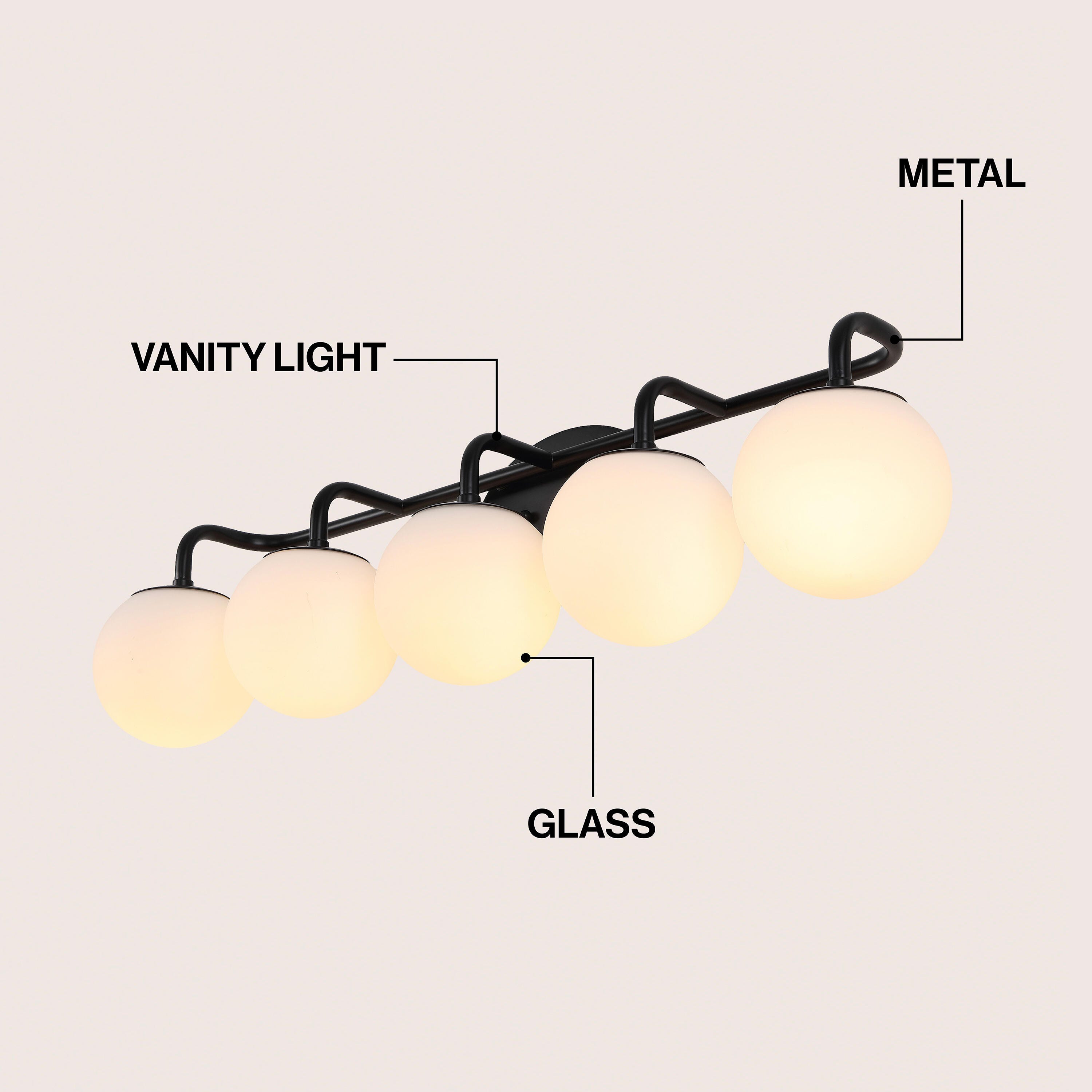 JONATHAN Y Louis Parisian 5-Light Scone, Black, large