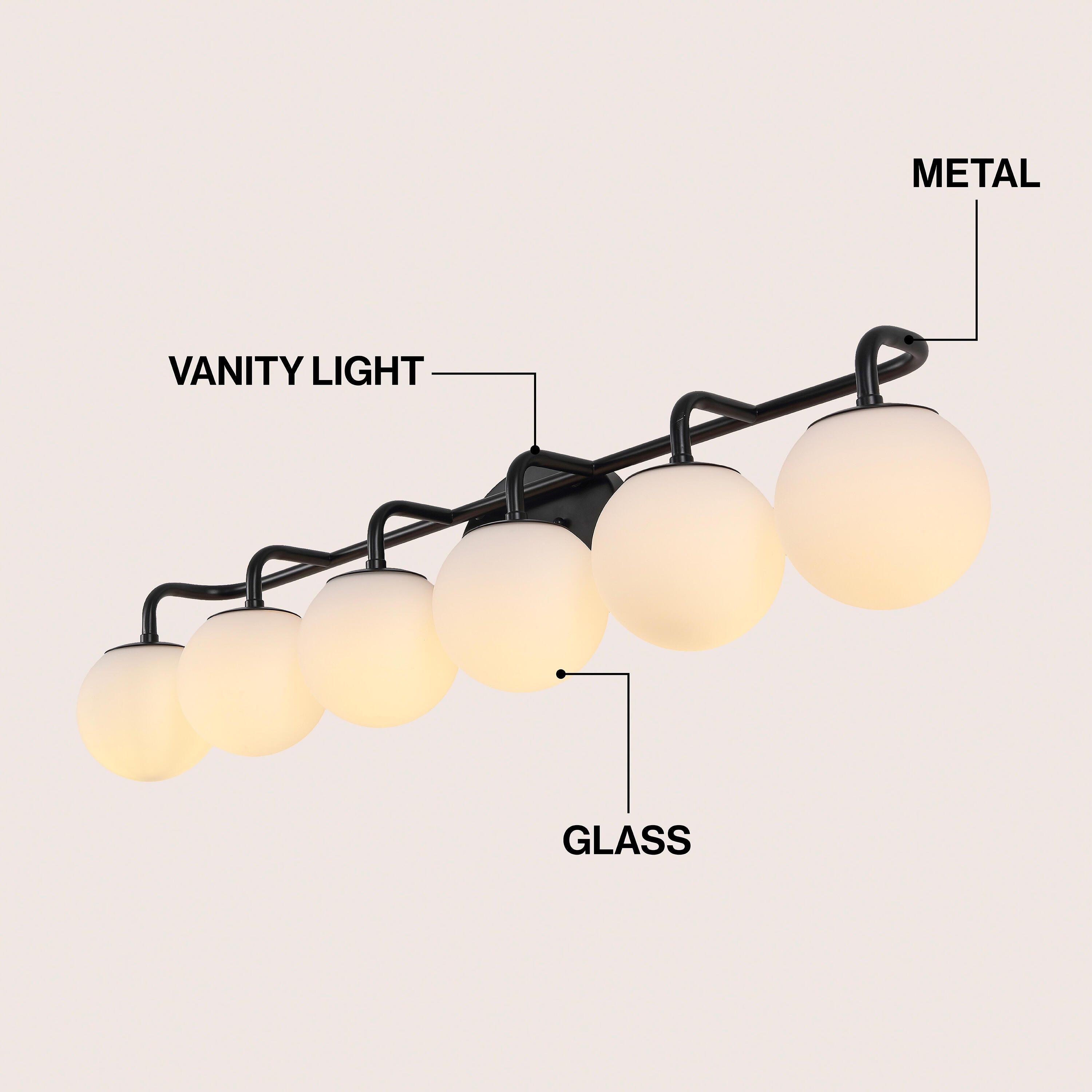 JONATHAN Y Louis Parisian 6-Light Scone, Black, large