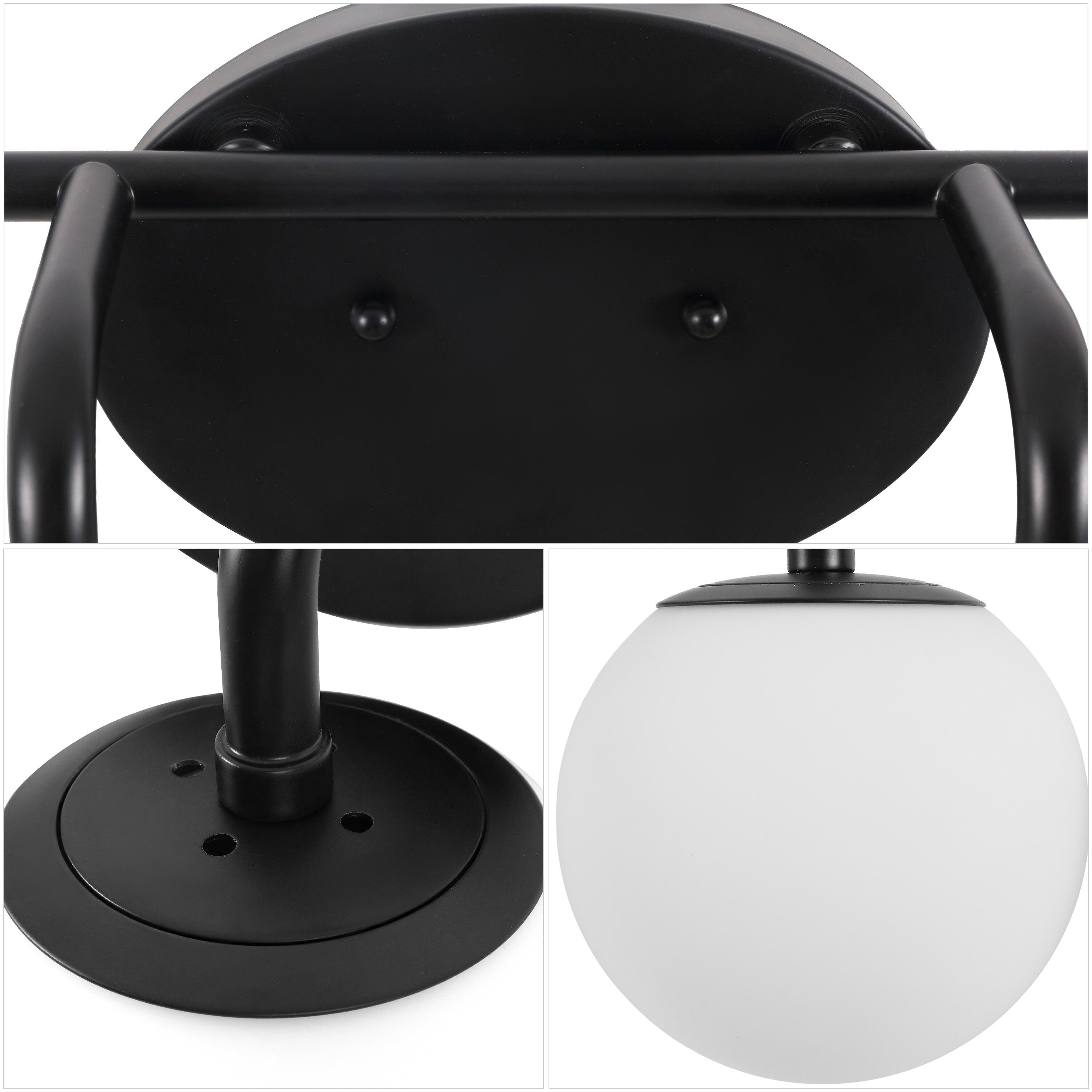 JONATHAN Y Louis Parisian 6-Light Scone, Black, large
