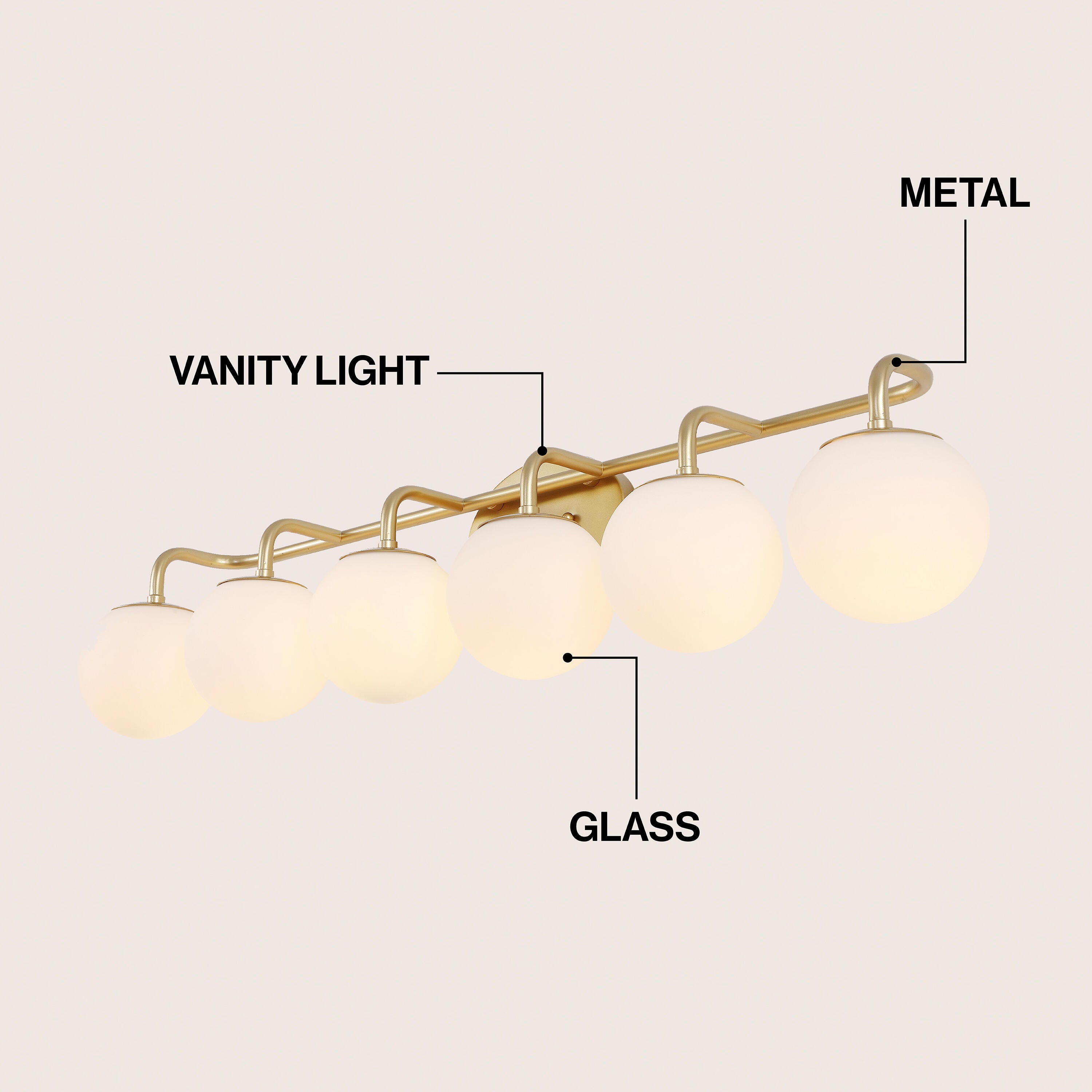 JONATHAN Y Louis Parisian 6-Light Scone, Gold, large