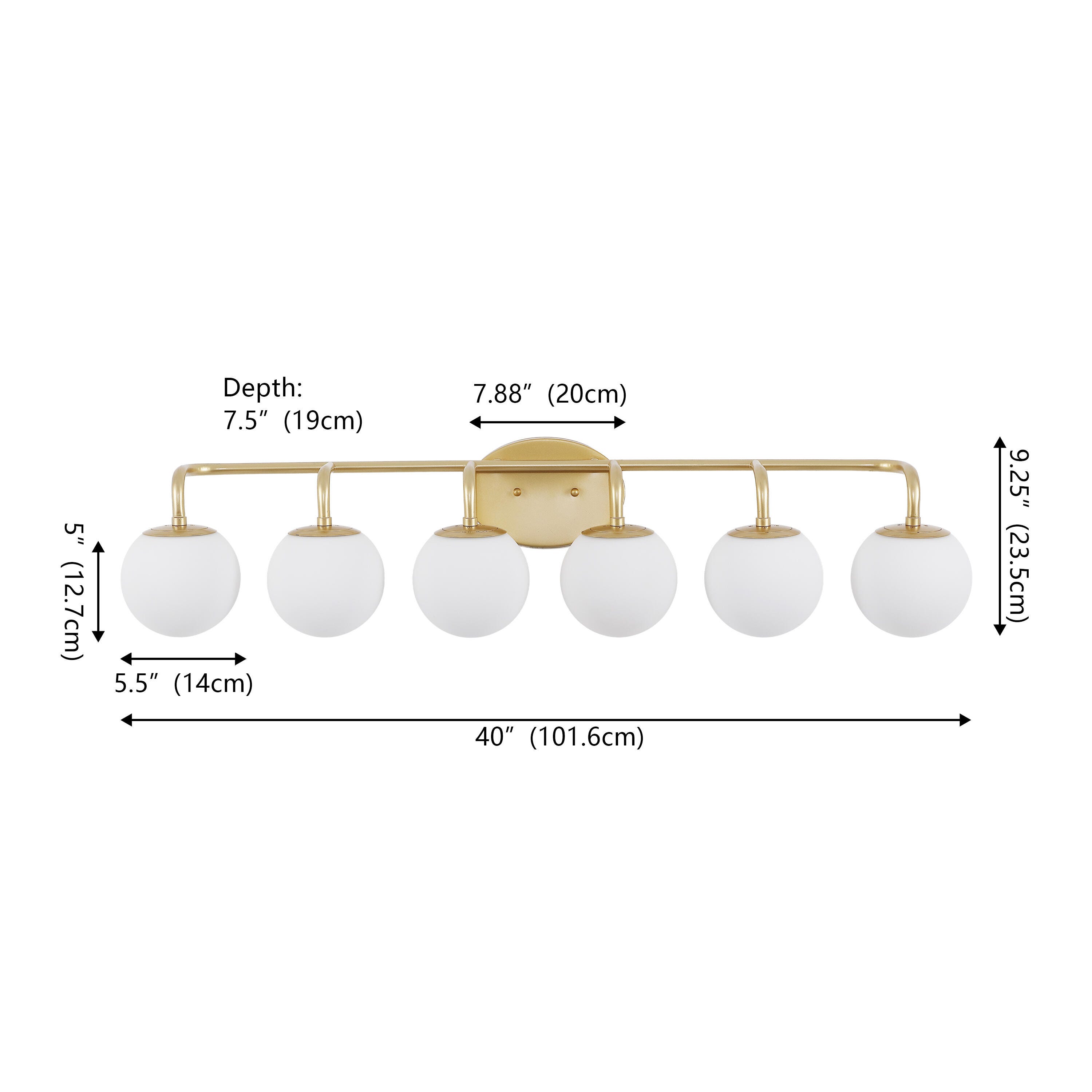 JONATHAN Y Louis Parisian 6-Light Scone, Gold, large