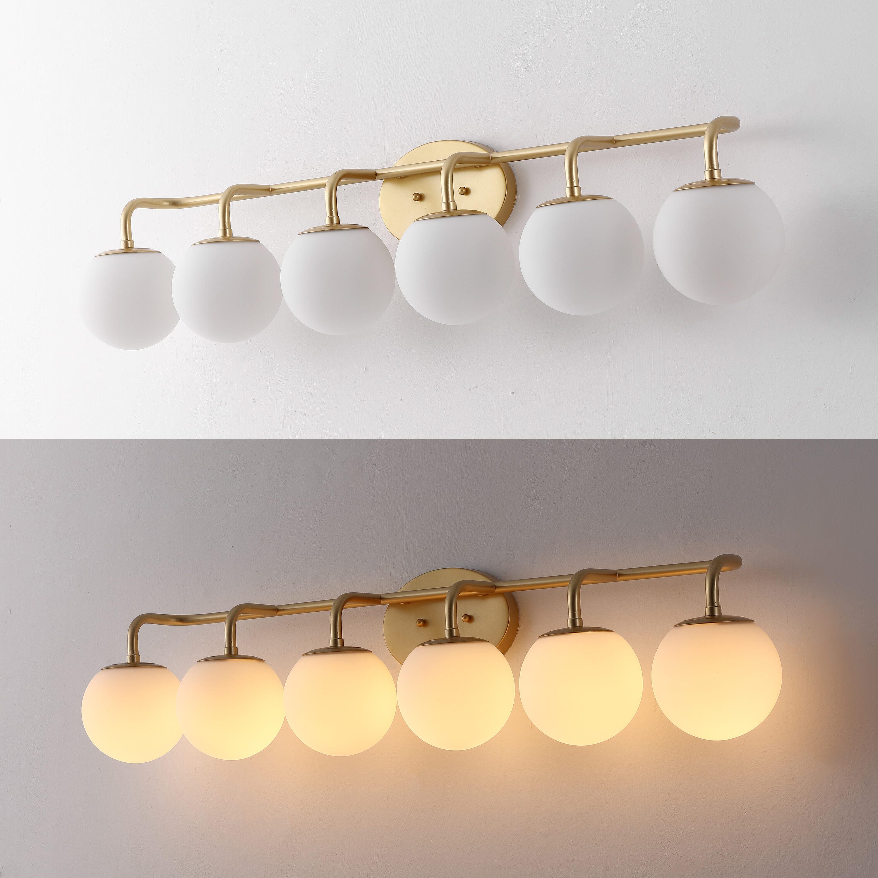 JONATHAN Y Louis Parisian 6-Light Scone, Gold, large