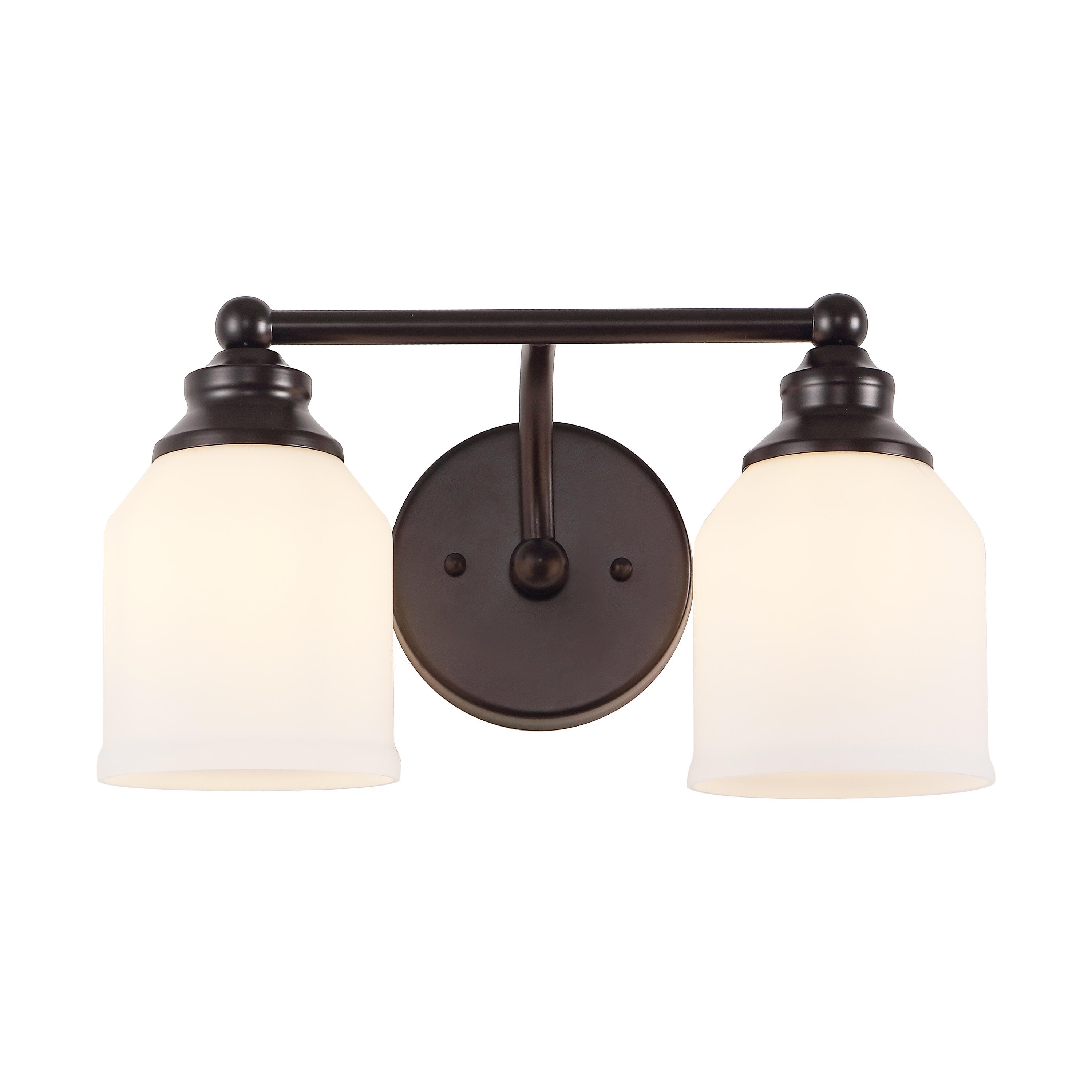 JONATHAN Y Lydia 2-Light Scone, Oil Rubbed Bronze/White, large