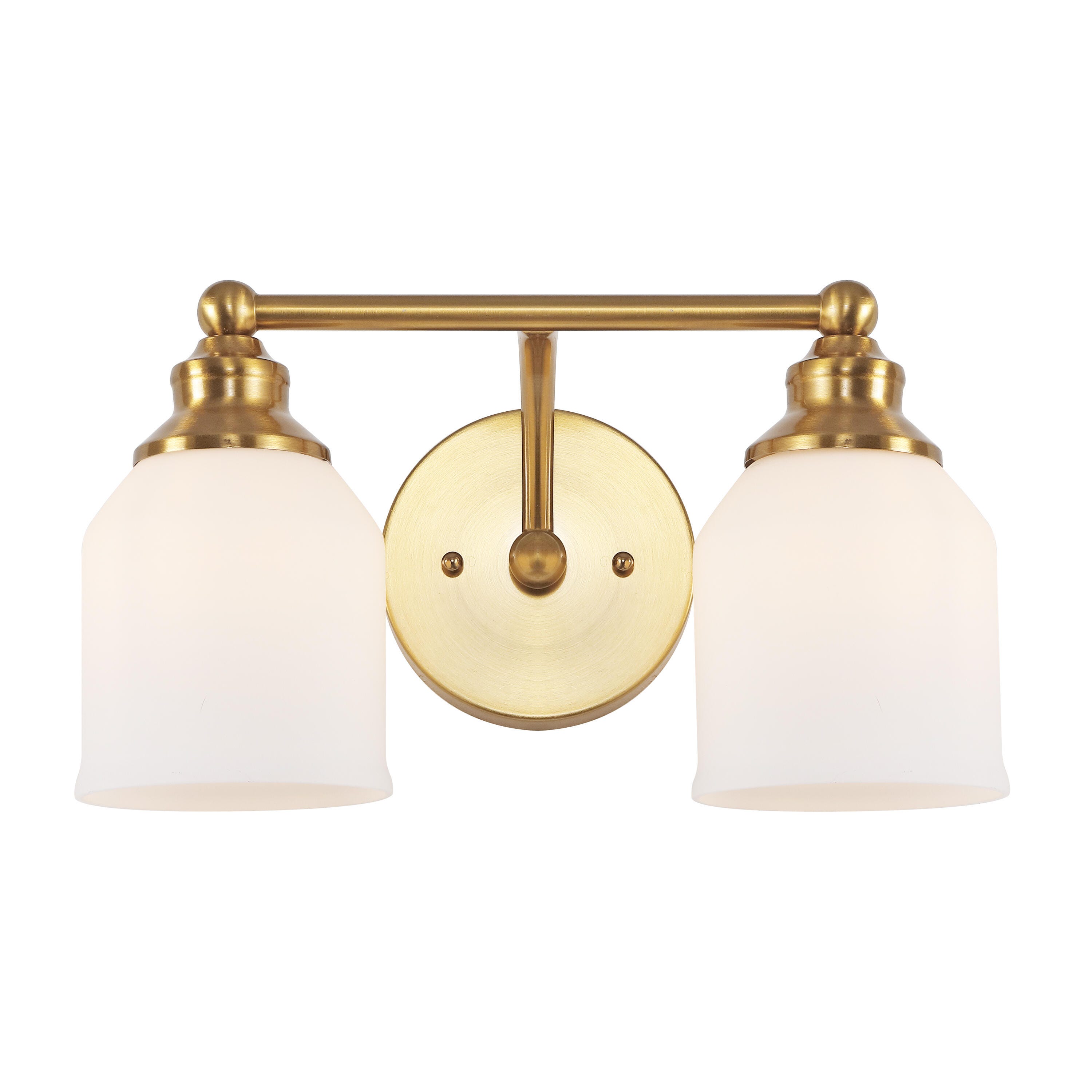JONATHAN Y Lydia 2-Light Scone, Brass Gold/White, large