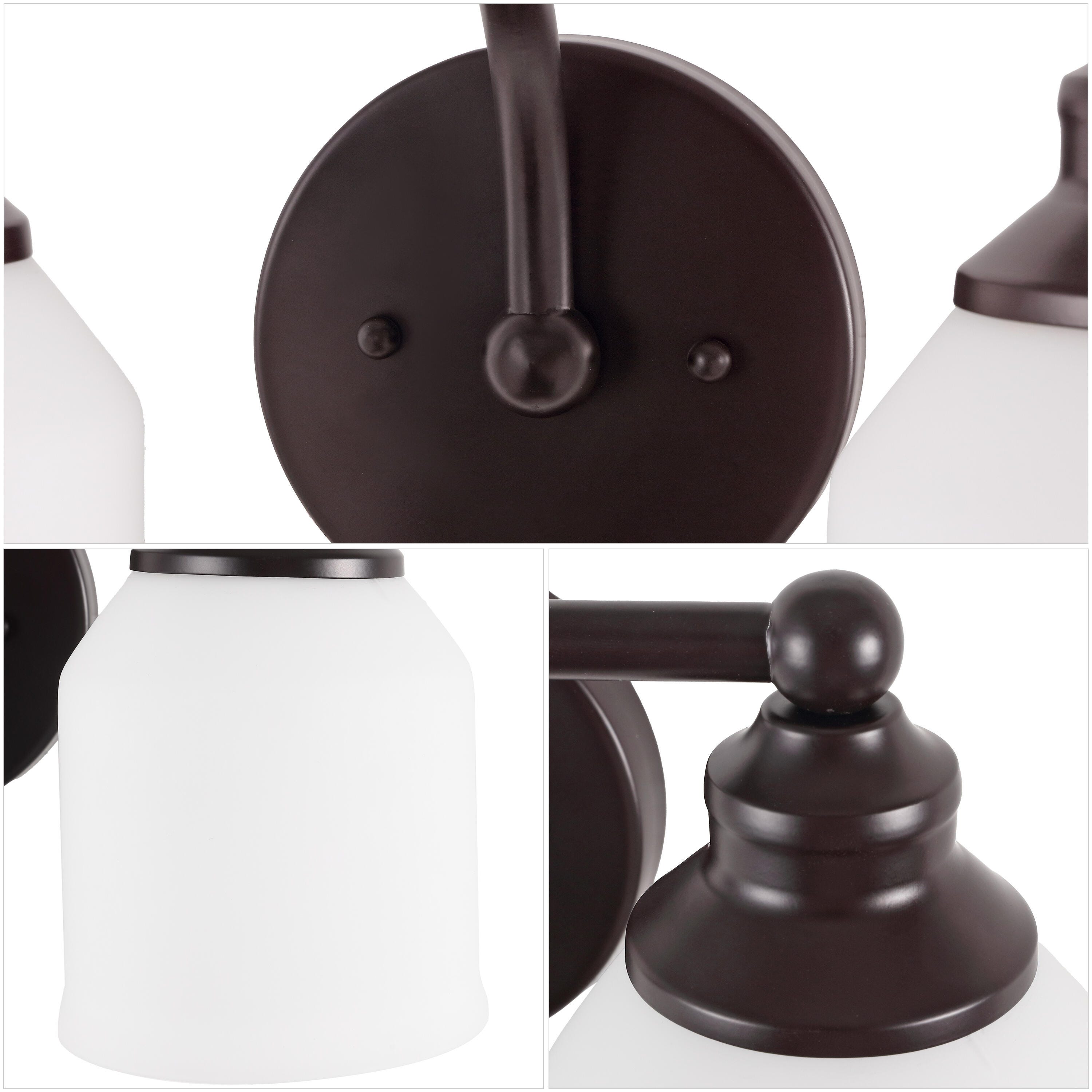 JONATHAN Y Lydia 3-Light Scone, Oil Rubbed Bronze/White, large