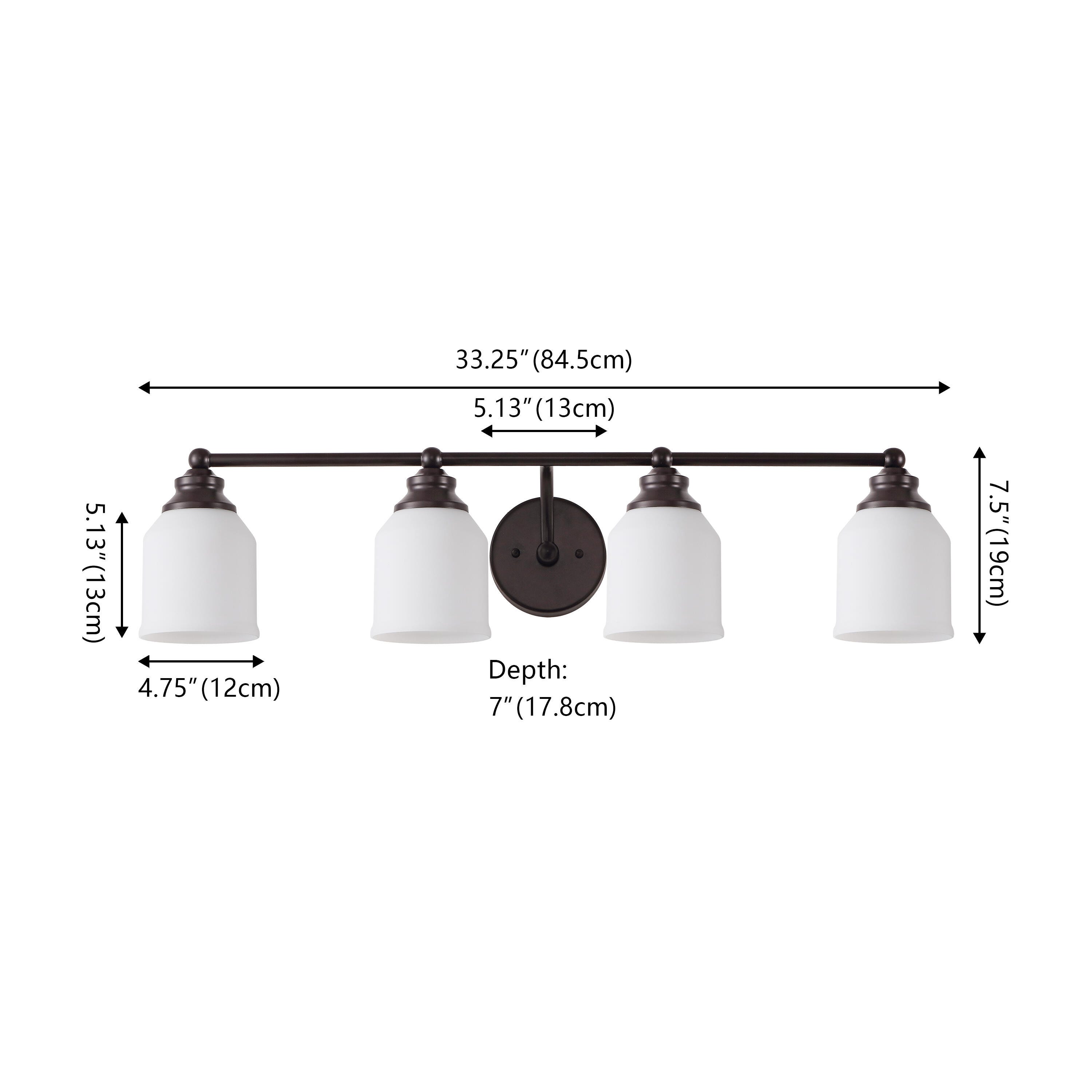 JONATHAN Y Lydia 4-Light Scone, Oil Rubbed Bronze/White, large