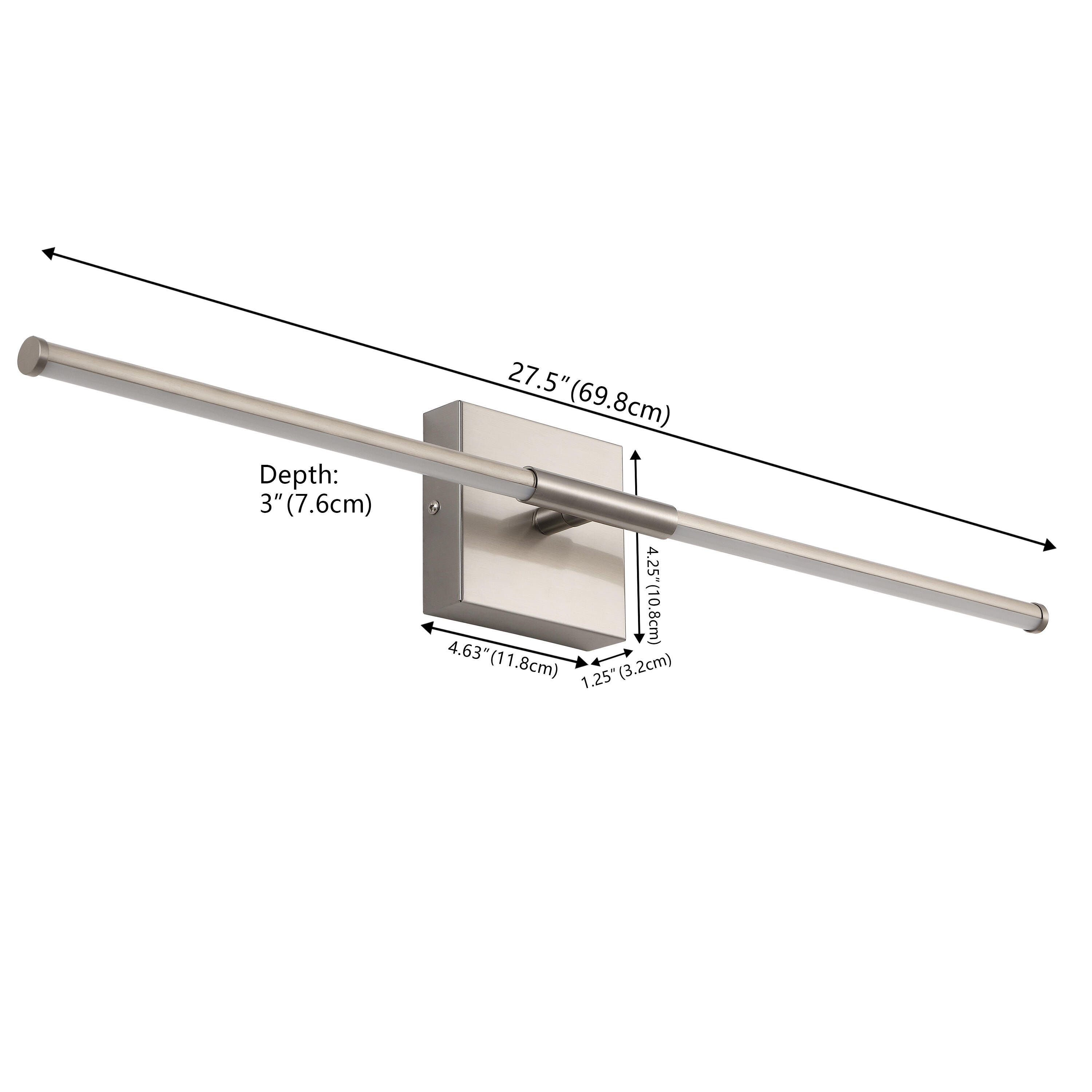 JONATHAN Y McKenna Wall Sconce, Nickel, large