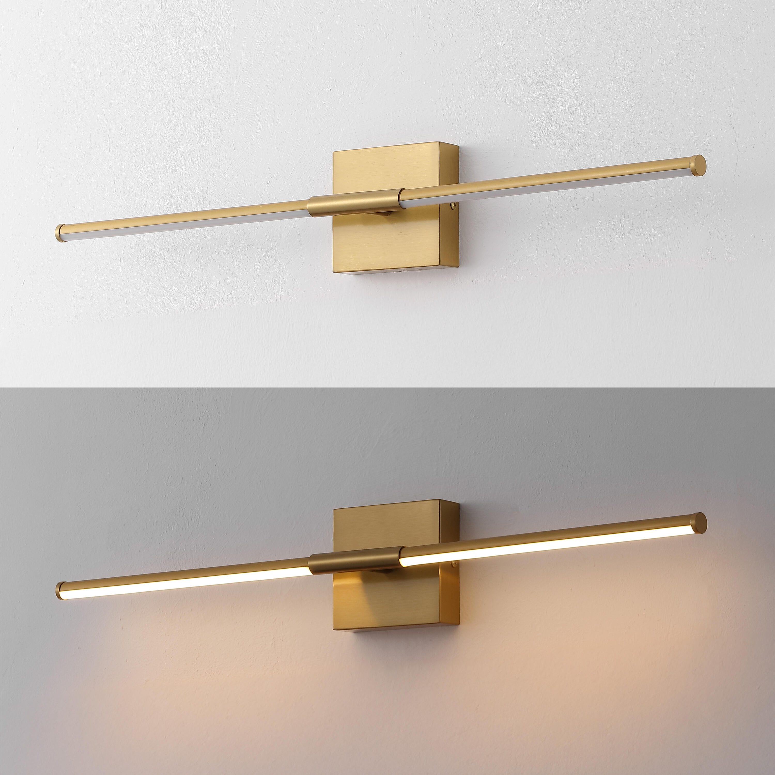 JONATHAN Y McKenna Wall Sconce, Brass Gold, large