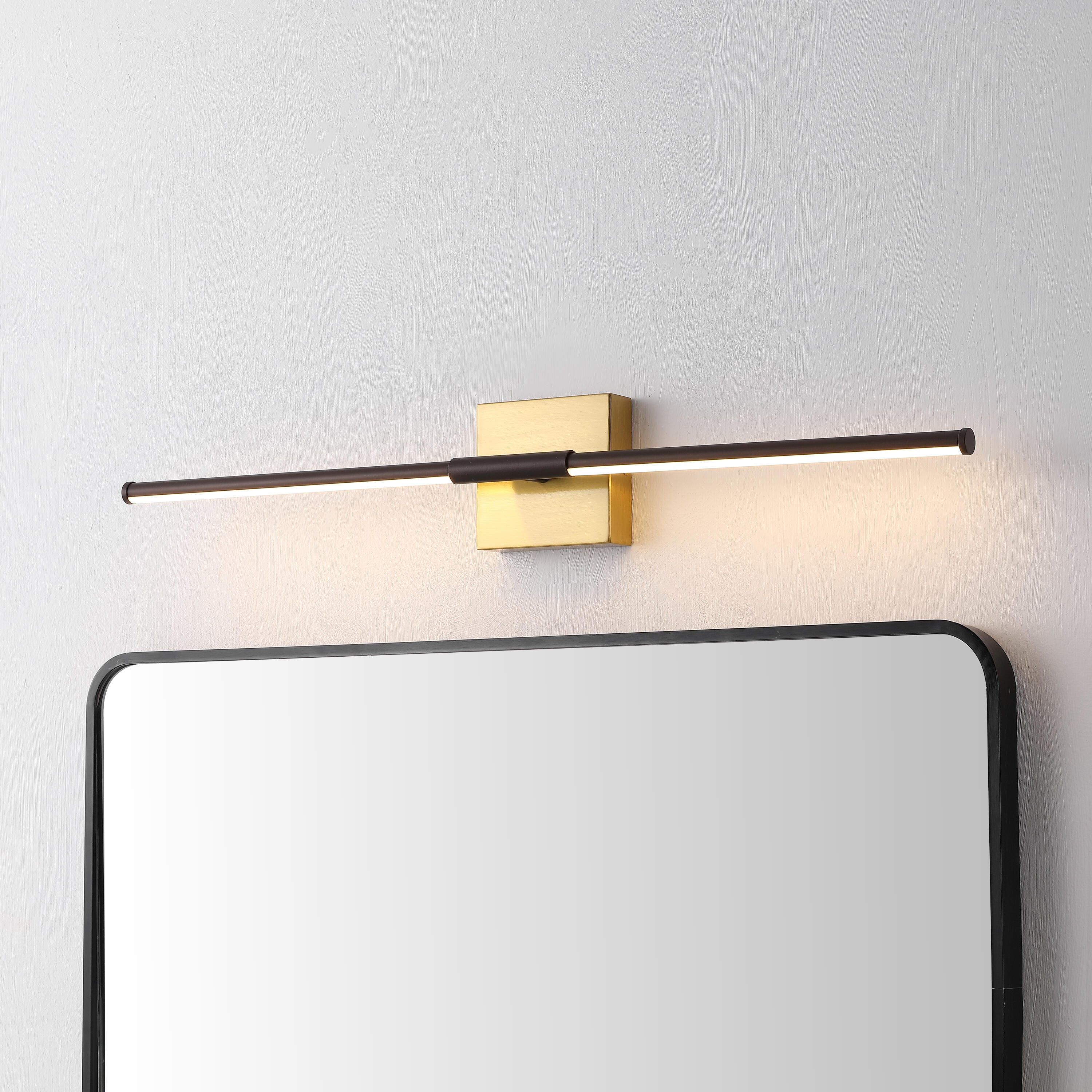 JONATHAN Y McKenna Wall Sconce, Bronze/Brass Gold, large
