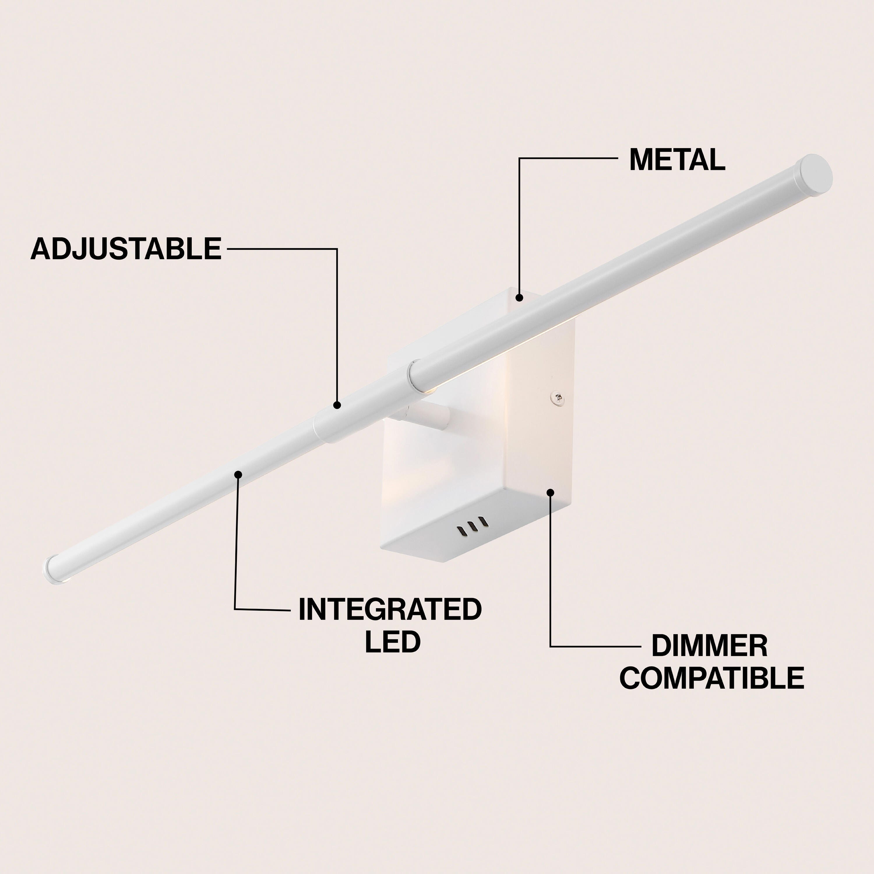 JONATHAN Y McKenna Wall Sconce, White, large