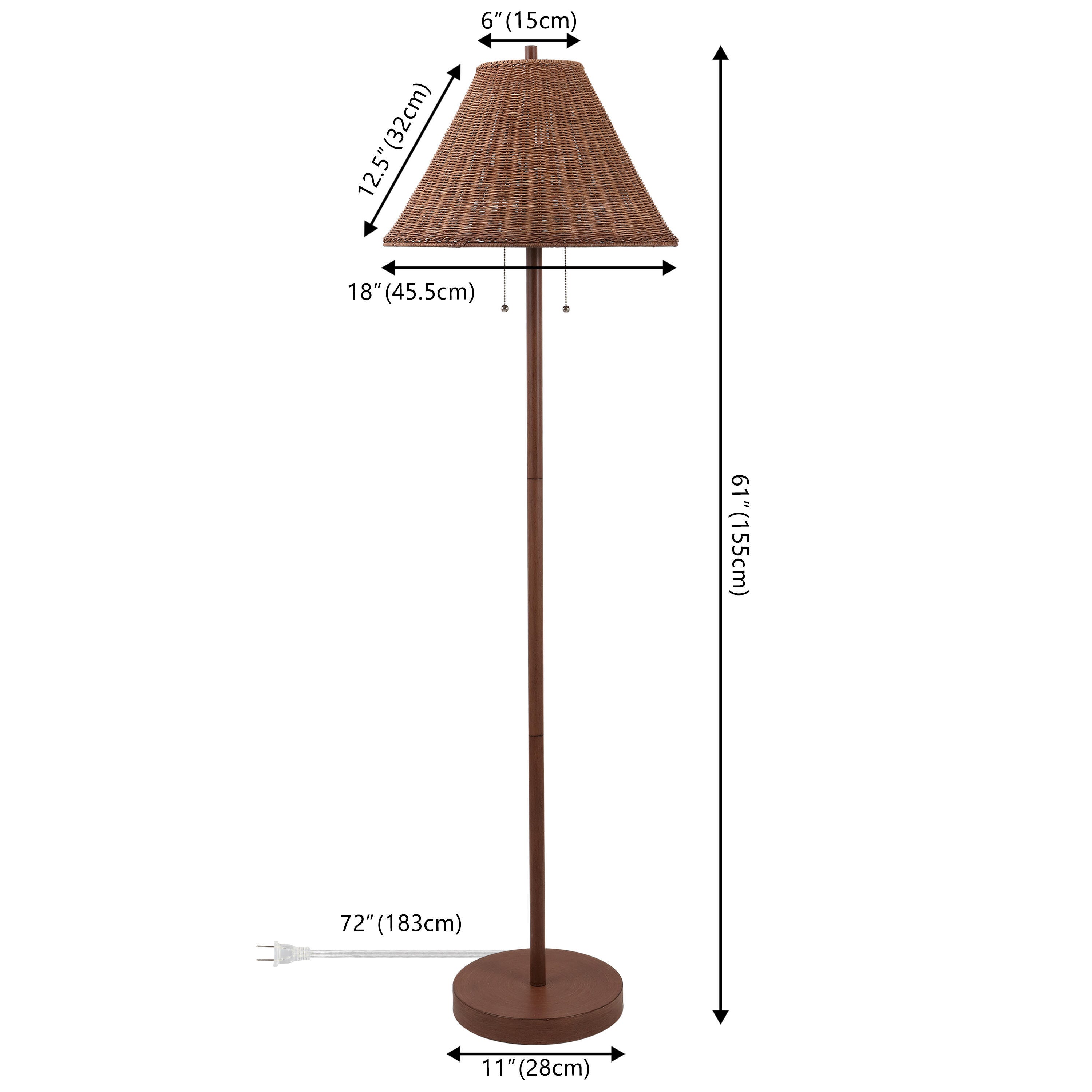 JONATHAN Y Nando Floor Lamp, Dark Brown, large