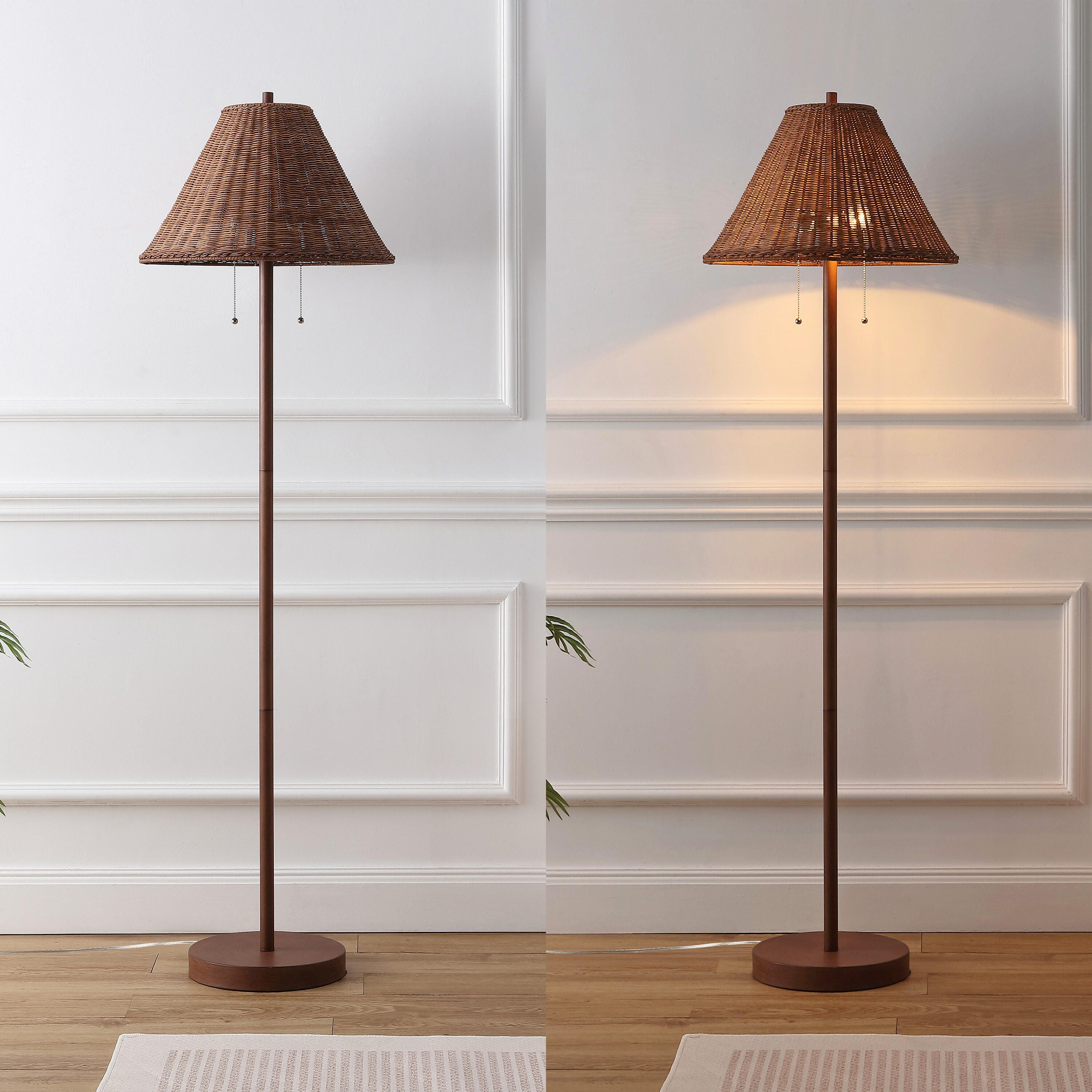 JONATHAN Y Nando Floor Lamp, Dark Brown, large