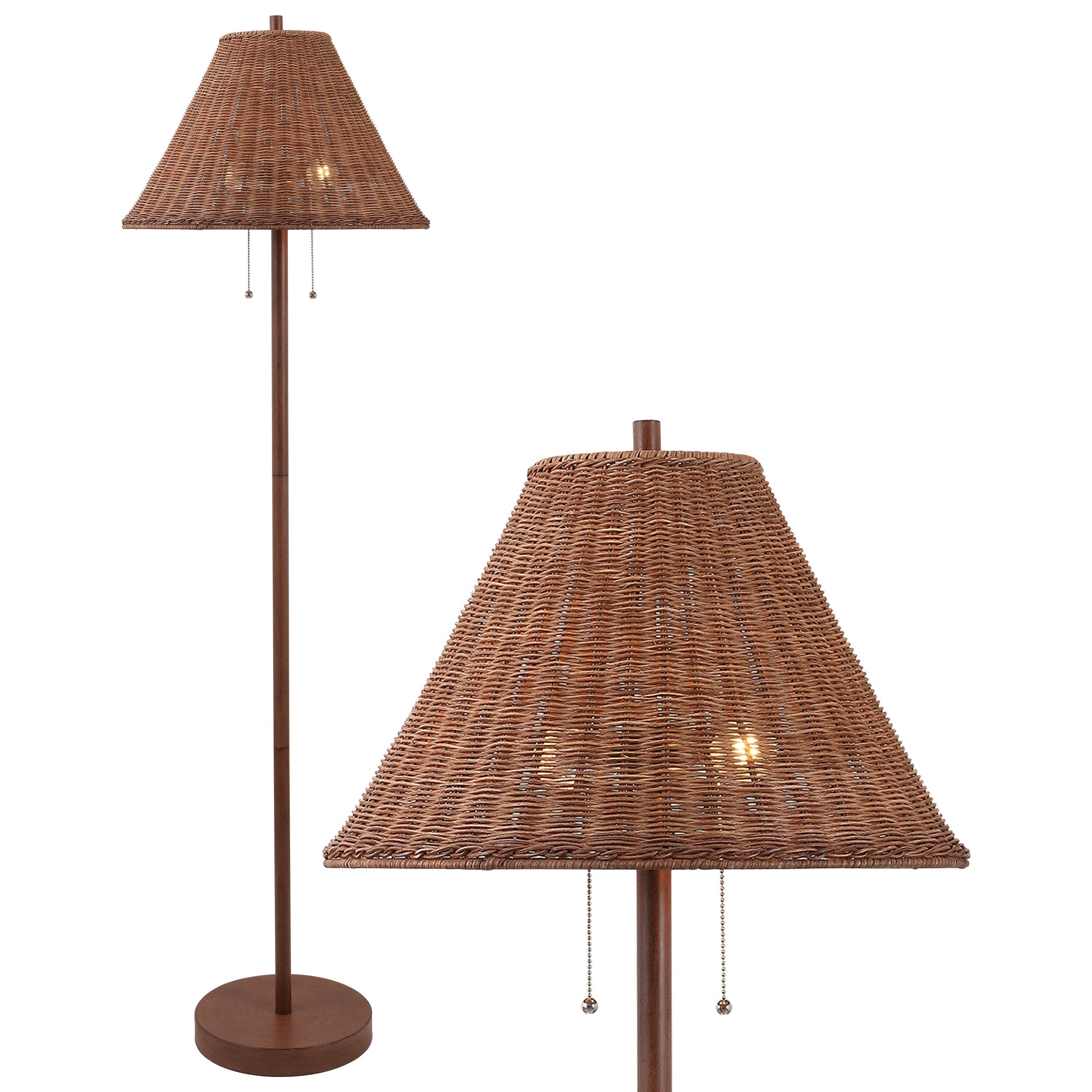 JONATHAN Y Nando Floor Lamp, Dark Brown, large