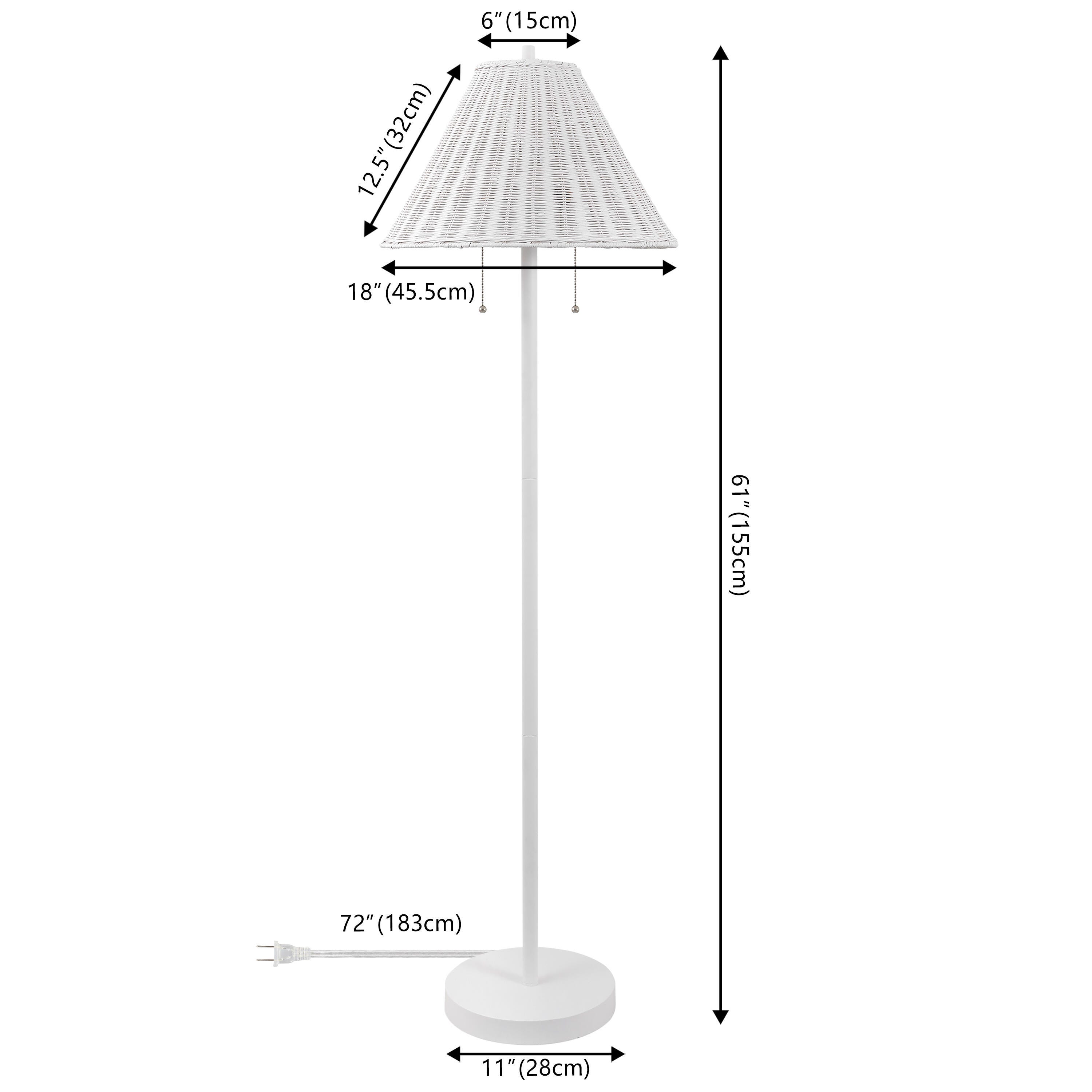 JONATHAN Y Nando Floor Lamp, White, large