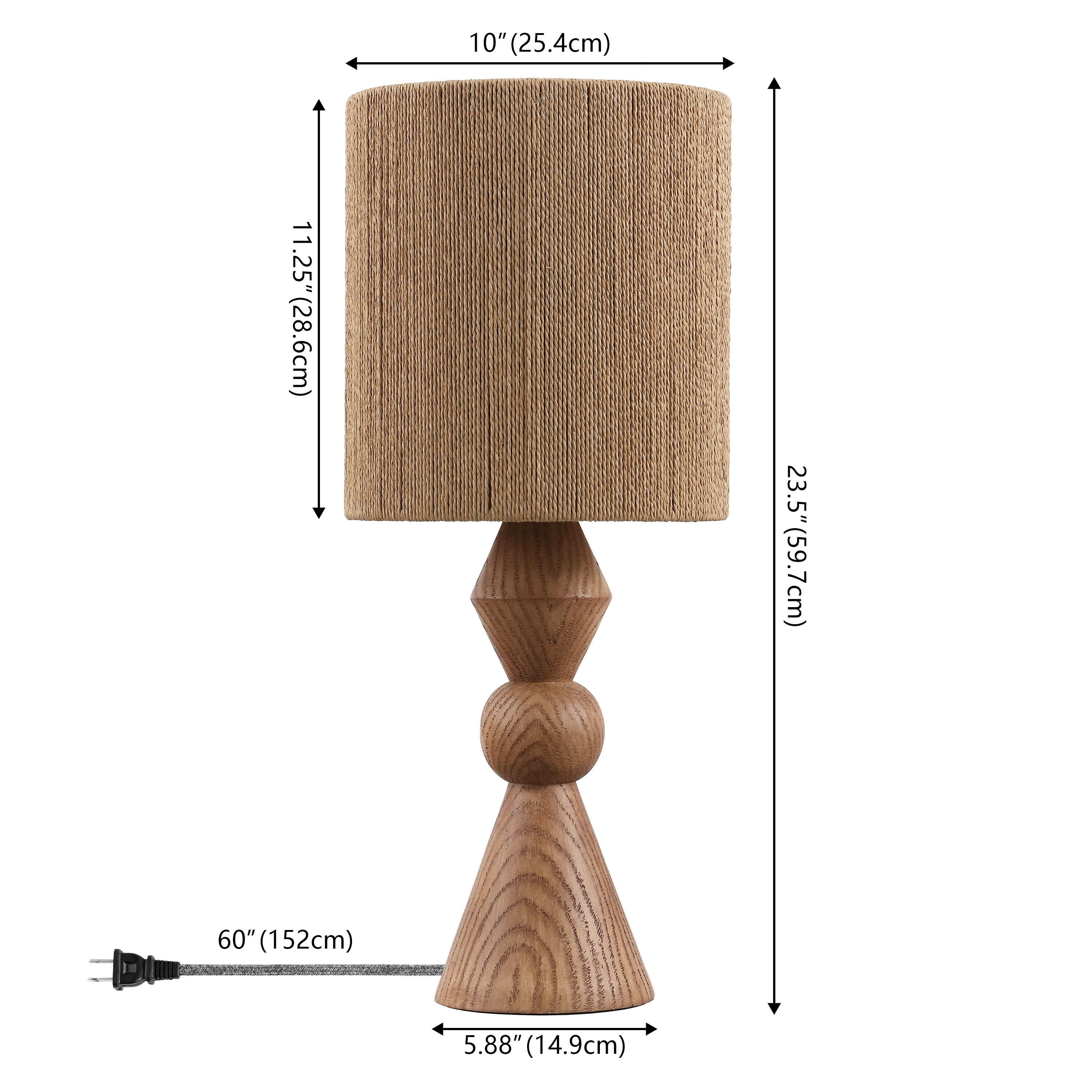 JONATHAN Y Orbic Taper Table Lamp, Brown, large