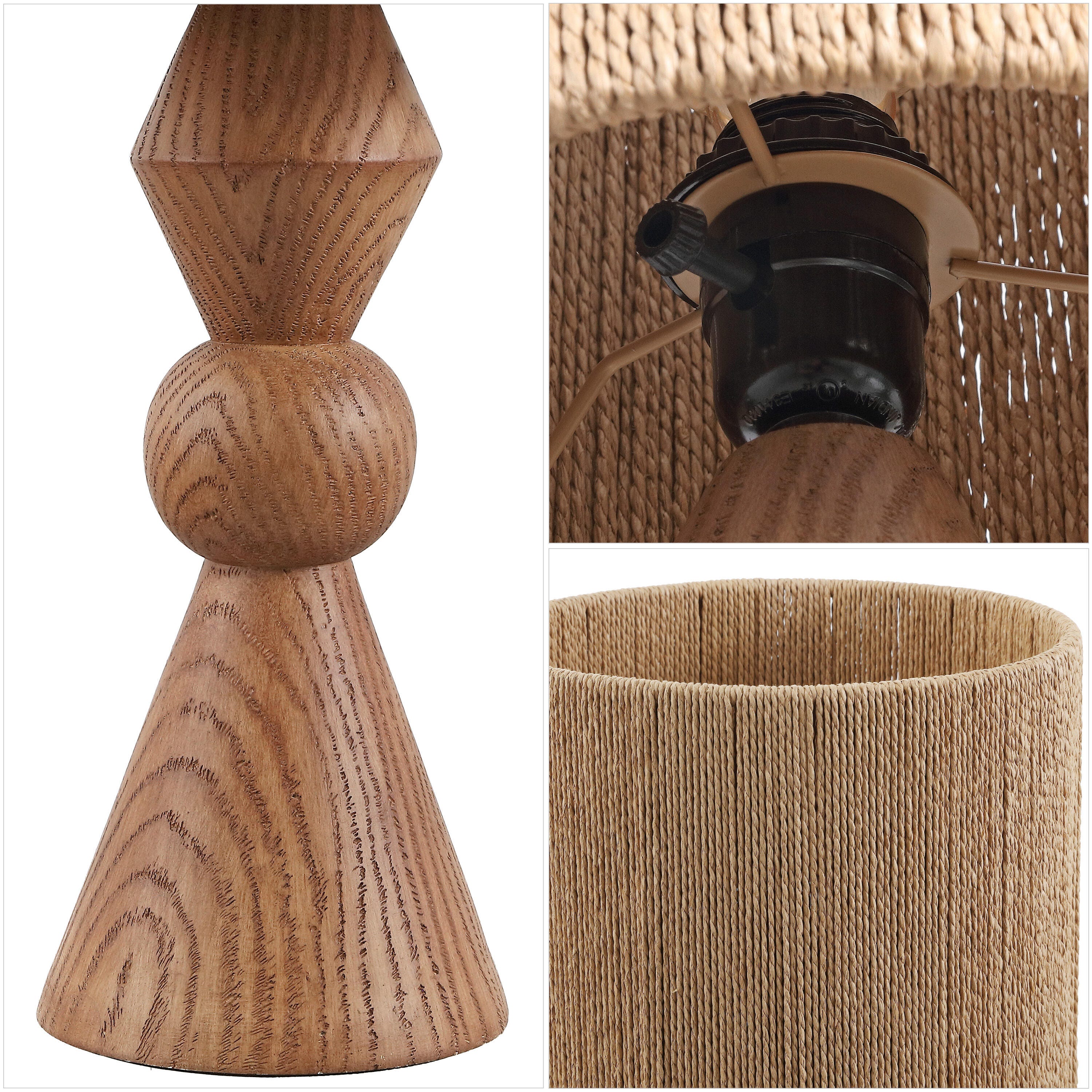 JONATHAN Y Orbic Taper Table Lamp, Brown, large