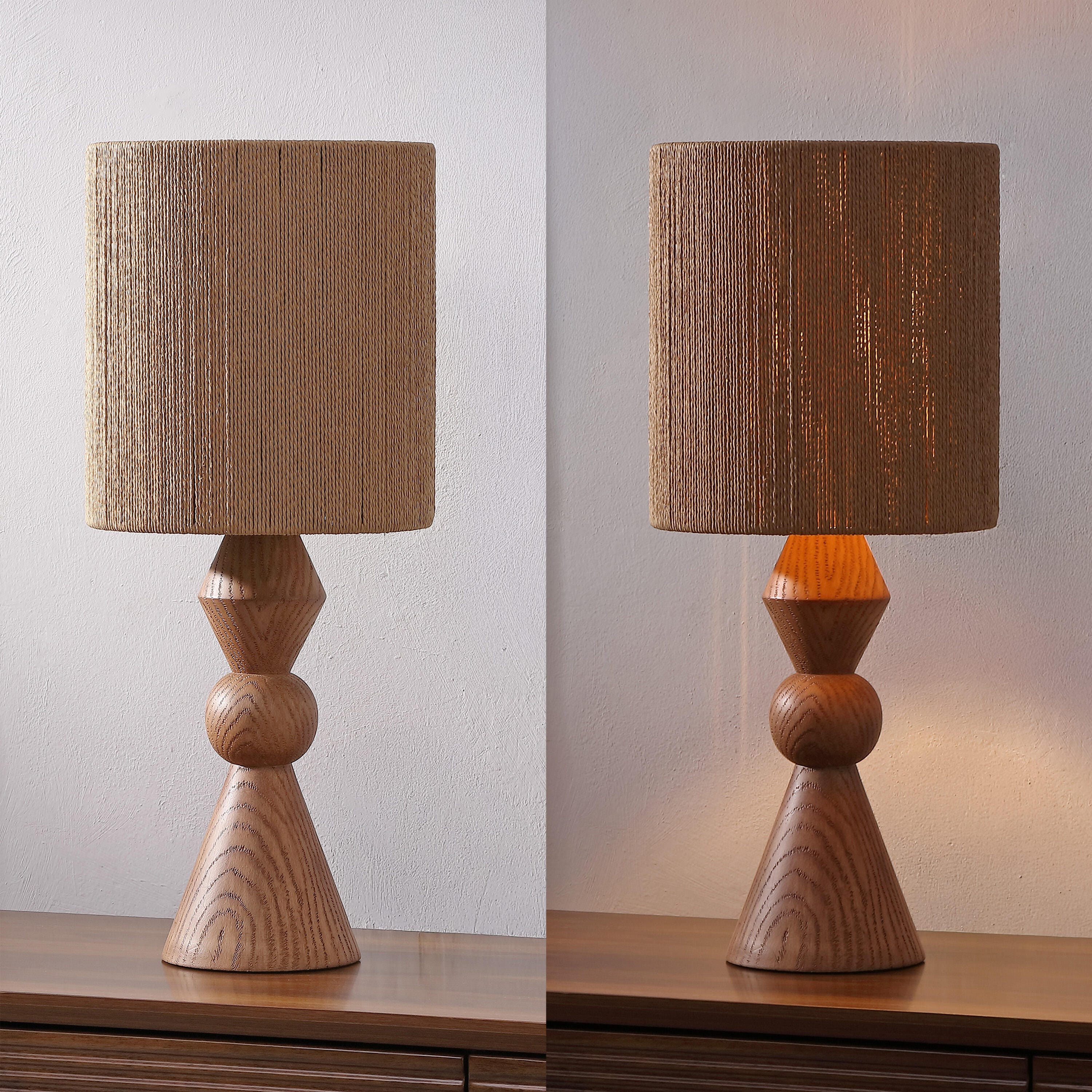 JONATHAN Y Orbic Taper Table Lamp, Brown, large