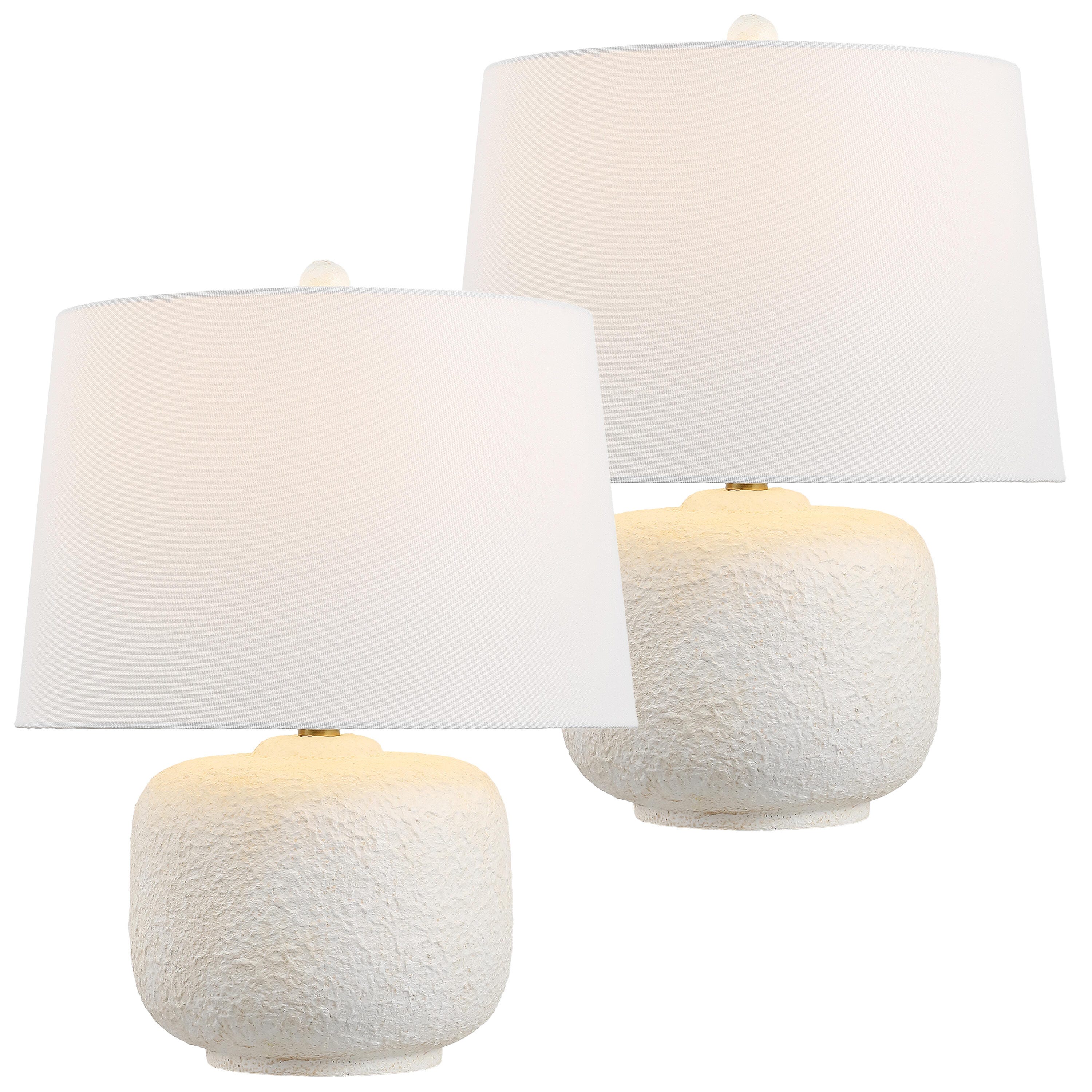 JONATHAN Y Qualm Table Lamp (Set of 2), Antique White, large